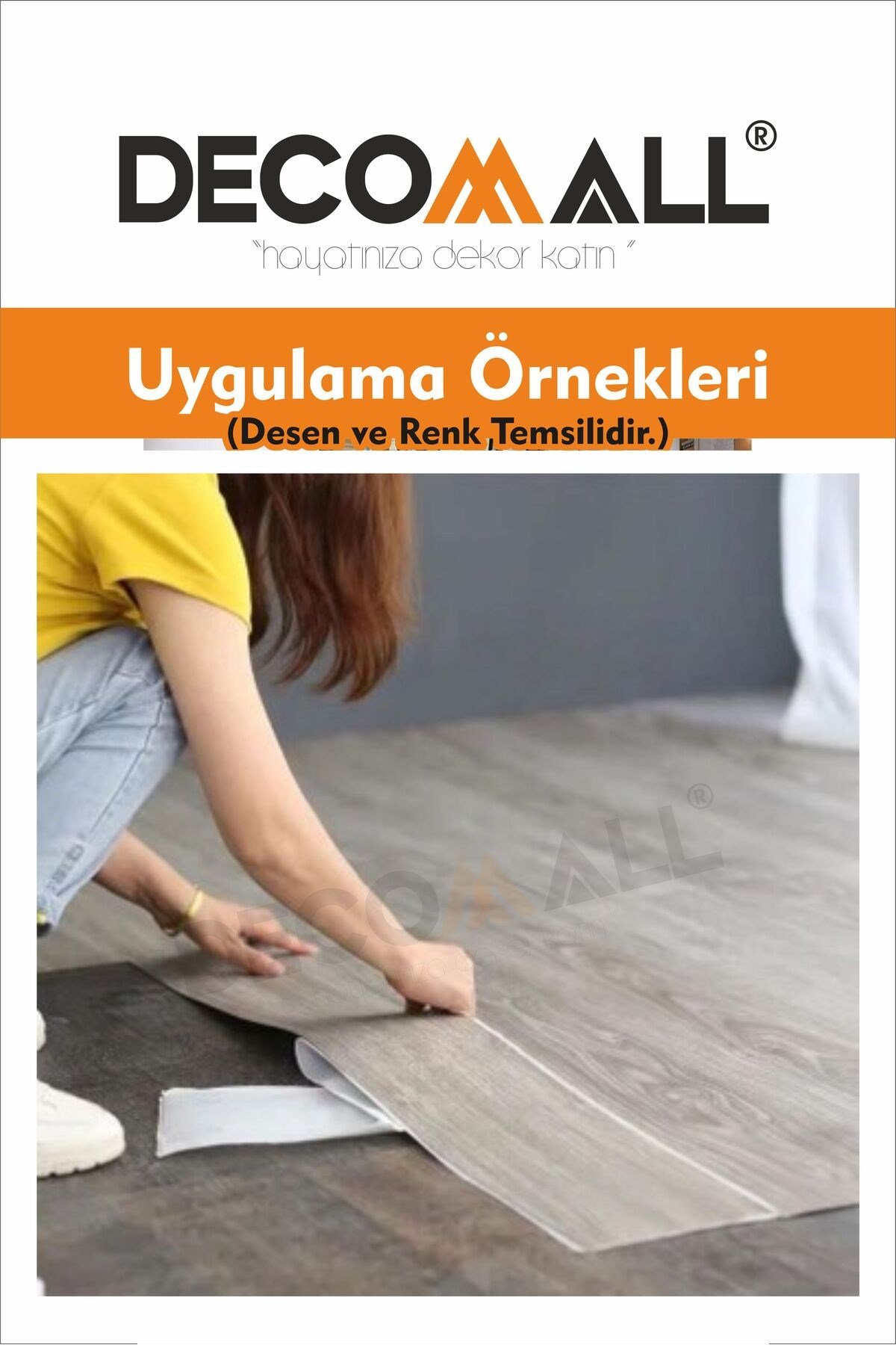 PR-6 KENDİNDEN YAPIŞKANLI FOLYO 4Adet PARKE ZEMİN DUVAR FAYANS KAPLAMA SUYA DAYANIKLI LAMİNASYONLU