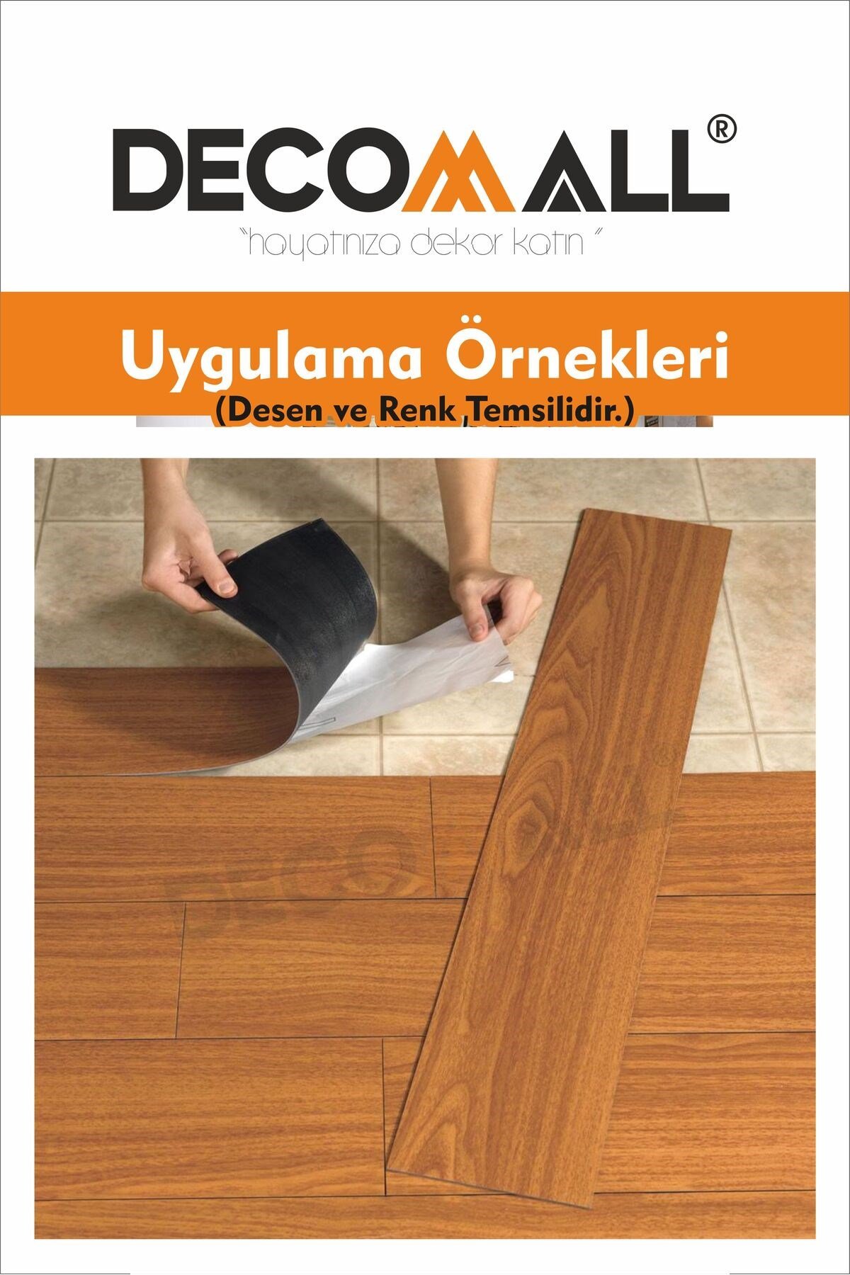 PR-8 KENDİNDEN YAPIŞKANLI FOLYO 4Adet PARKE ZEMİN DUVAR FAYANS KAPLAMA SUYA DAYANIKLI LAMİNASYONLU