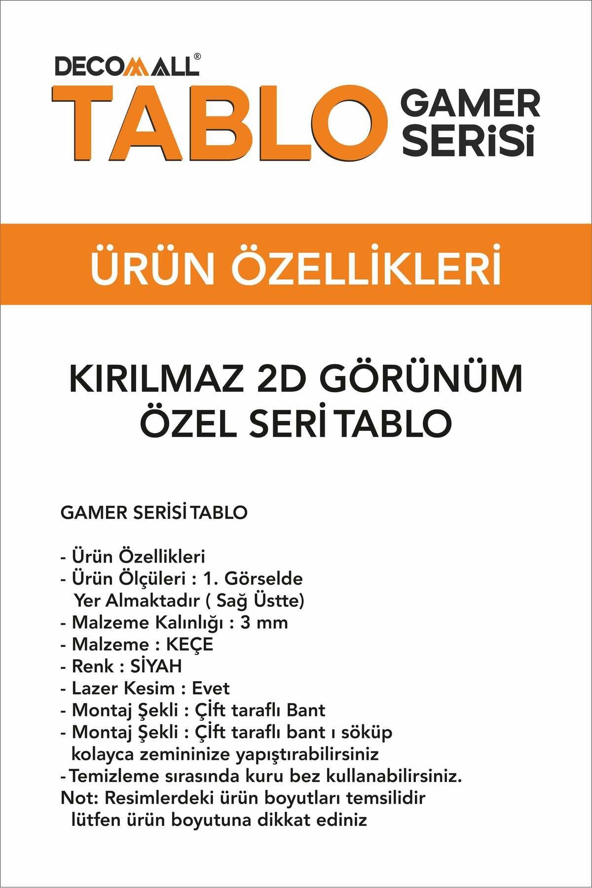 PUBG 2D Kabartmalı Duvar Dekor Tablosu Duvar Süsü GAMER TABLO