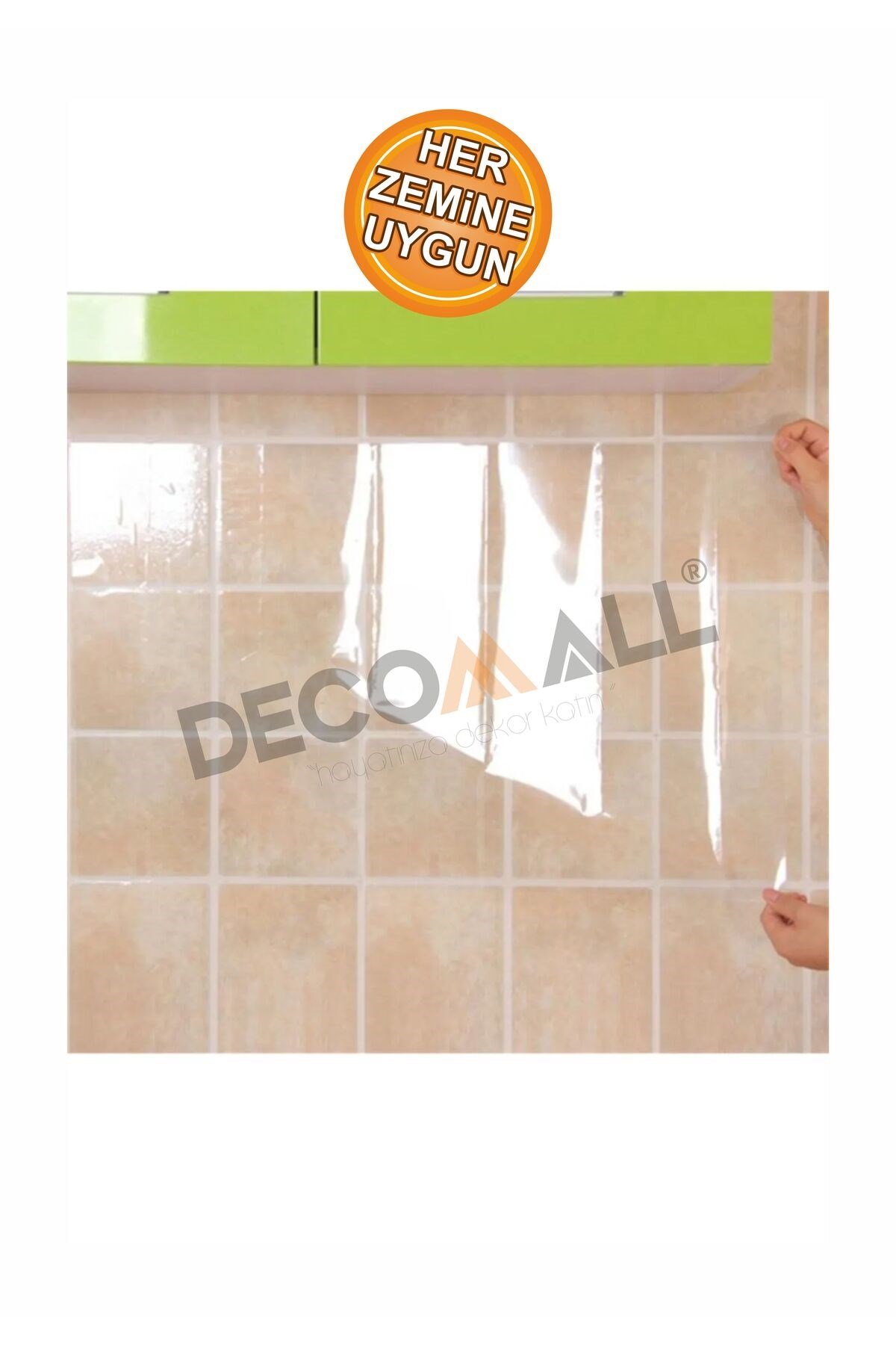 ŞEFFAF (50x100cm) Mutfak Tezgah Arası Koruma Folyosu Masa Koruma Folyosu DolapKoruma