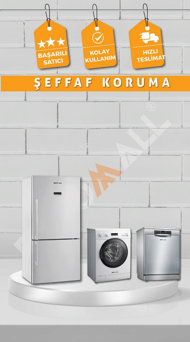 ŞEFFAF Buzdolabı Beyaz Eşya Zemin Dolap Fayans Kaplama Kendinden Yapışkanlı Folyo (200x100cm)