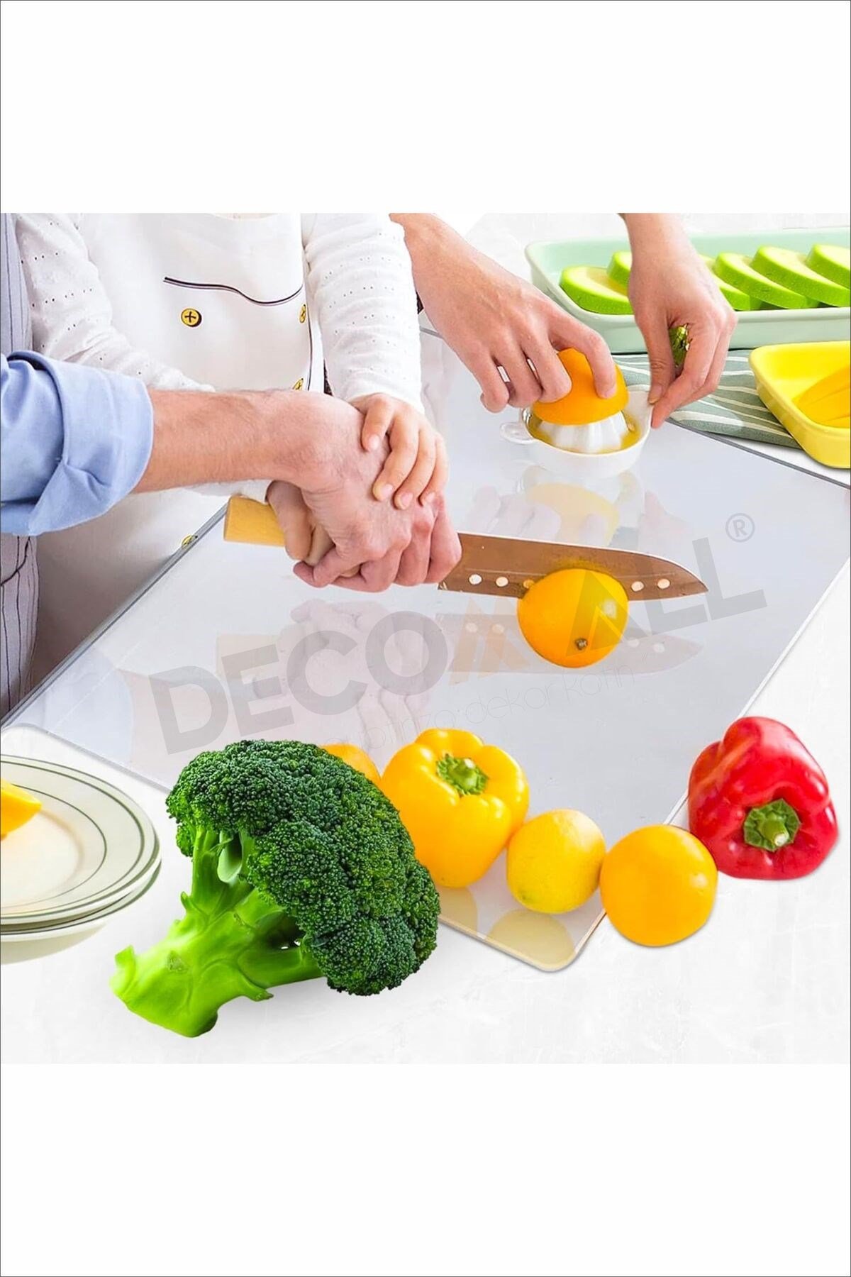 Şeffaf Pleksi Mutfak Kesme Doğrama Tahtası 40 x 30 cm Tezgah Kesme Tahtası