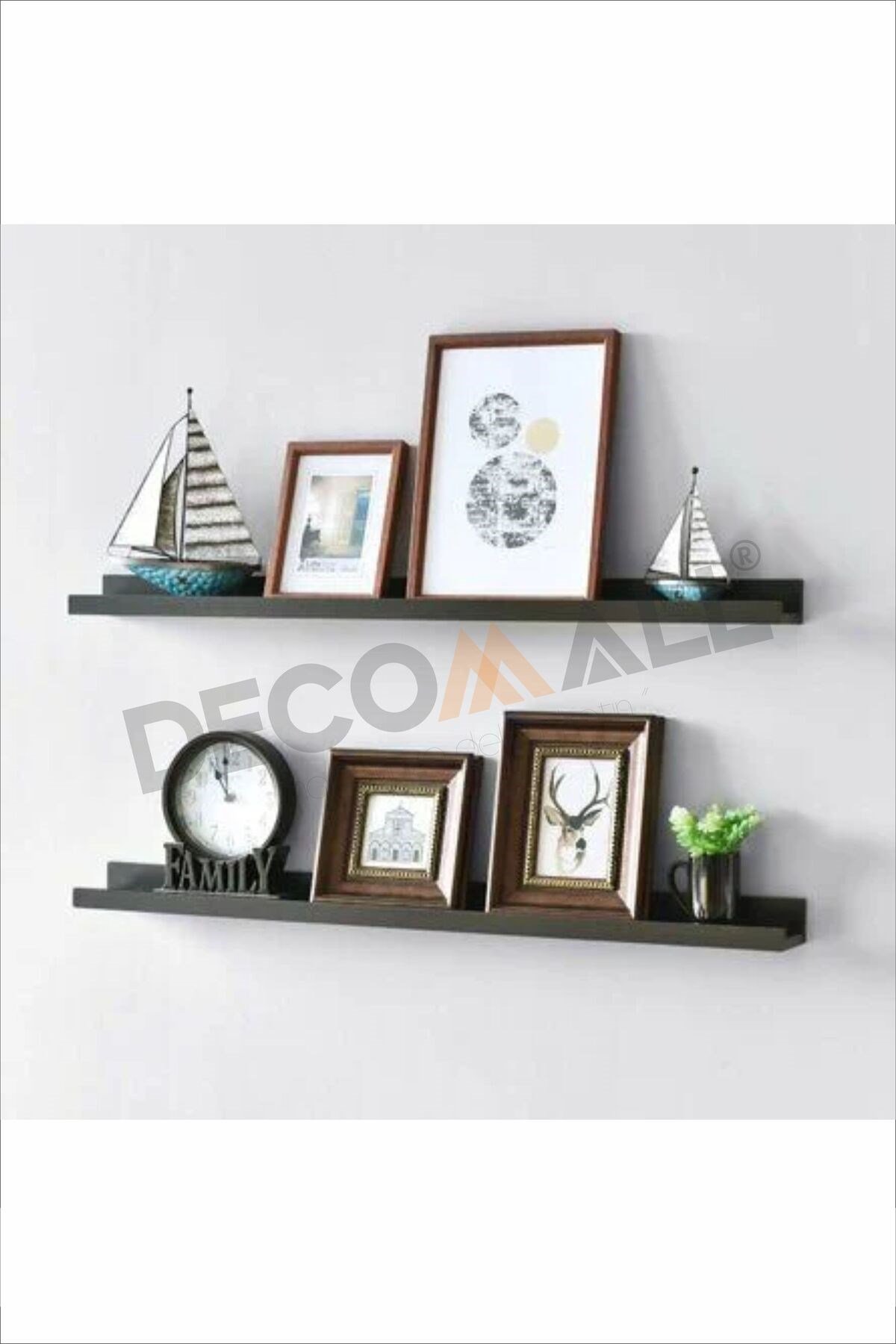 Siyah x2 Adet 40x10 cm Banyo Duvar Baharatlık Düzenleyici Raf Çok Amaçlı Duvar Rafı