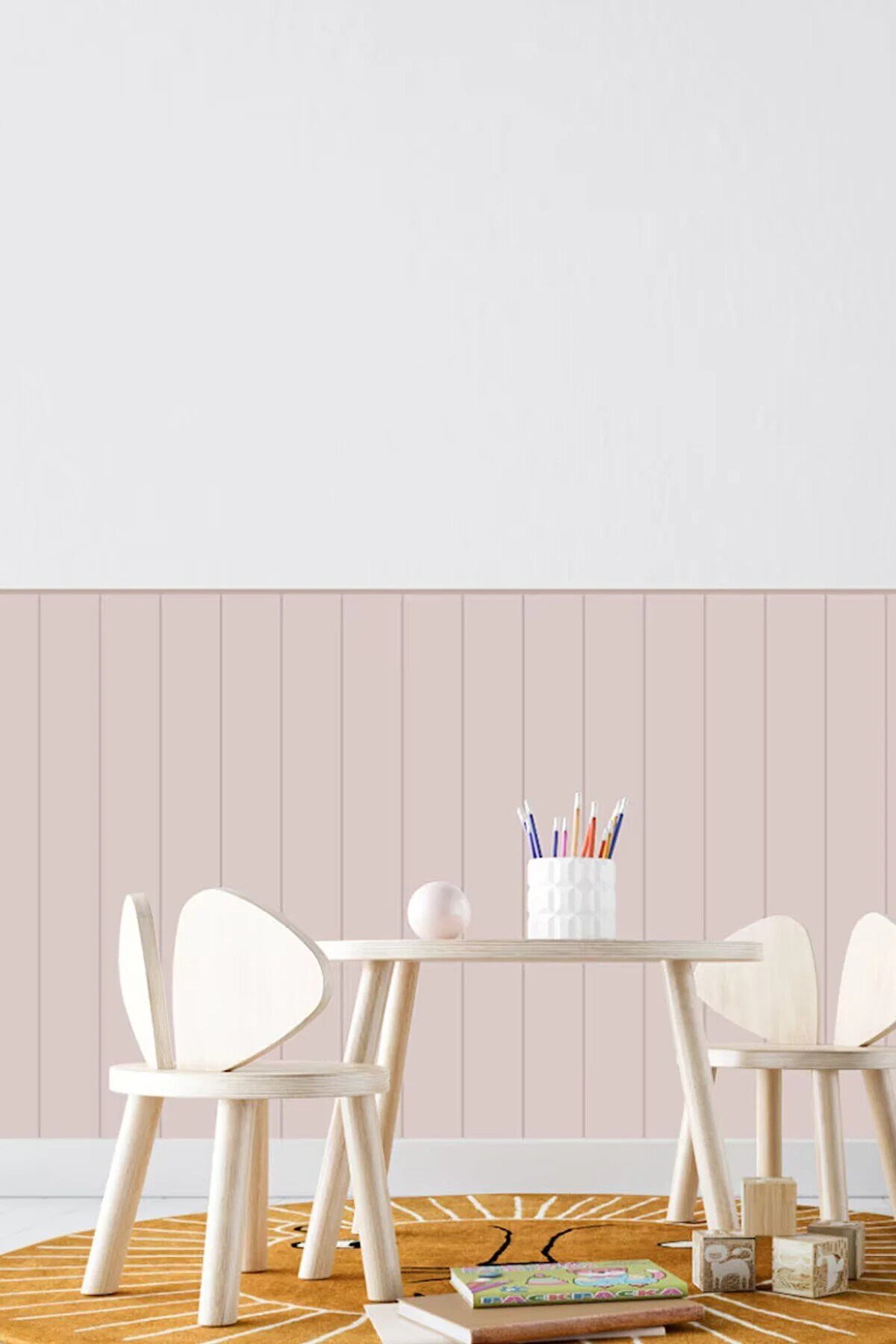 SOFT PİNK İnce Çizgili Duvar Panel Folyosu,Dekoratif Çizgili Duvar Desen kaplama Folyosu