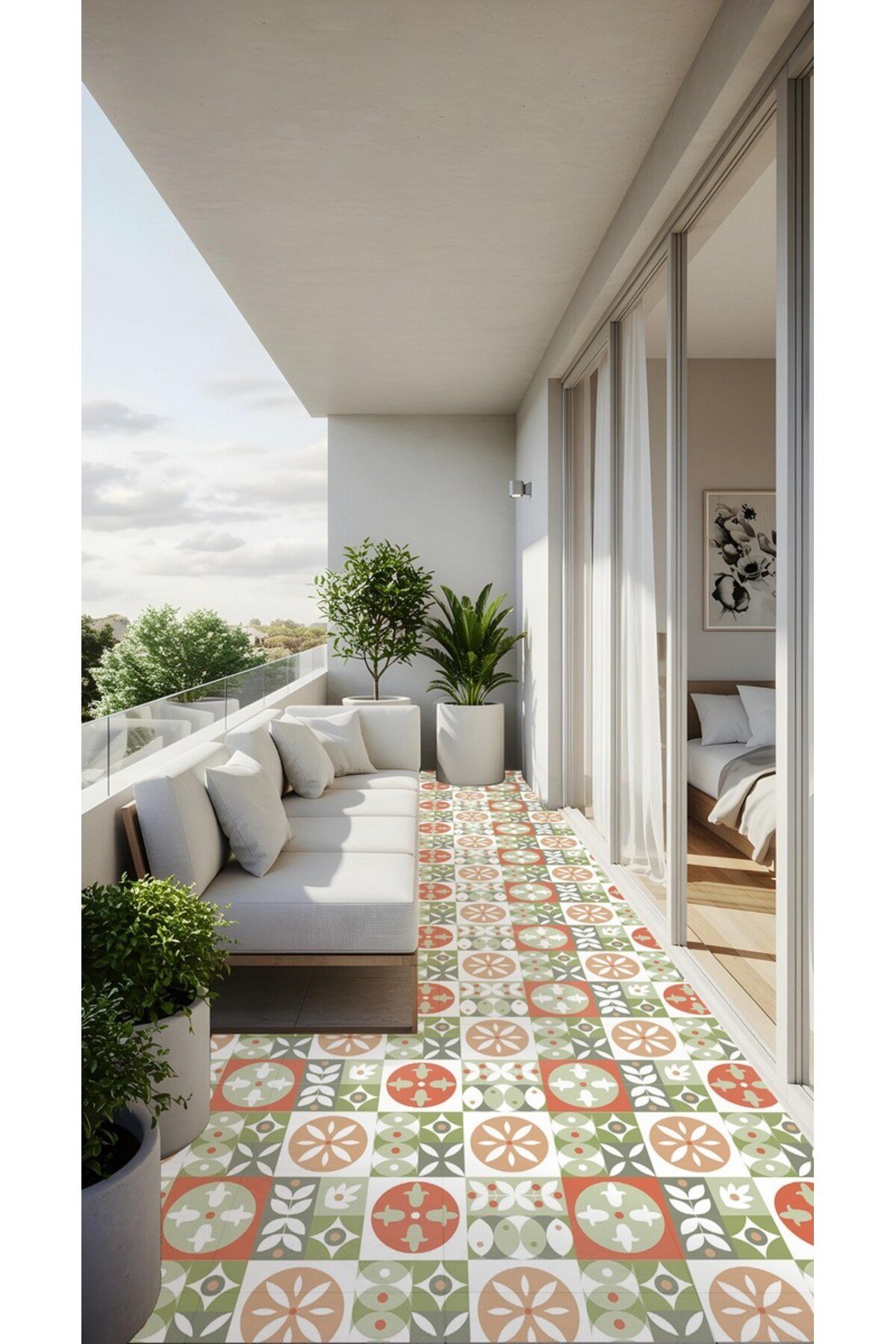 Suya Dayanıklı 100 x 100cm Mutfak Banyo Zemin Mermer Mobilya Fayans Yapışkanlı Folyo Kaplama Code145