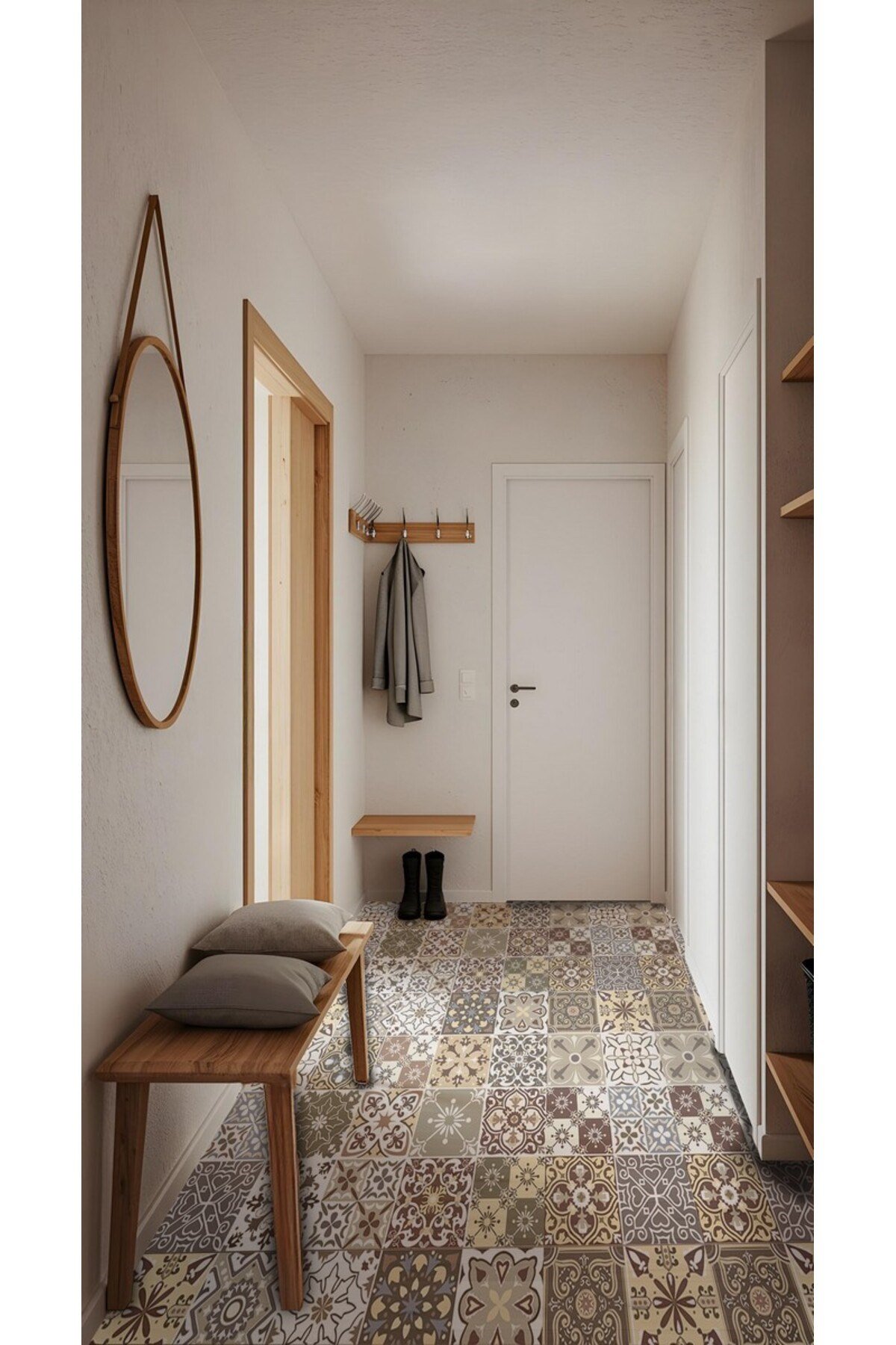 Suya Dayanıklı 100 x 100cm Mutfak Banyo Zemin Mermera Fayans Yapışkanlı Folyo (LAMİNASYONLU)Code163