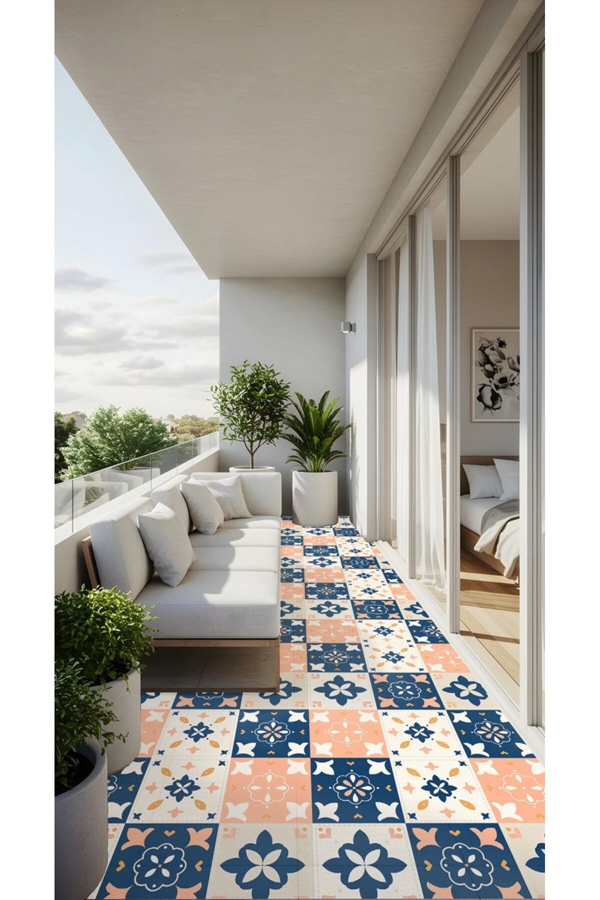 Suya Dayanıklı 100 x 100cm Mutfak Banyo Zemin Mermer Mobilya Fayans Yapışkanlı Folyo Kaplama Code144