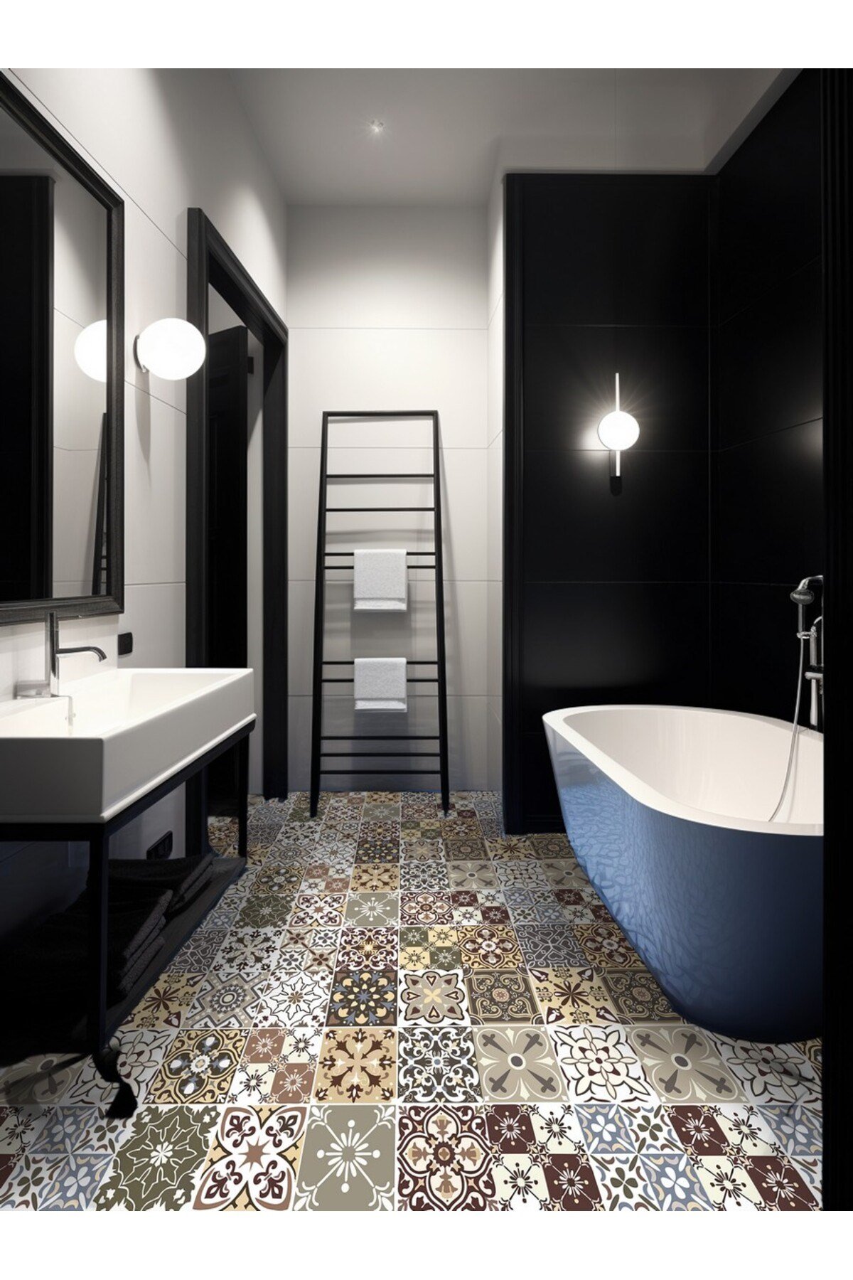 Suya Dayanıklı 100 x 100cm Mutfak Banyo Zemin Mermera Fayans Yapışkanlı Folyo (LAMİNASYONLU)Code163