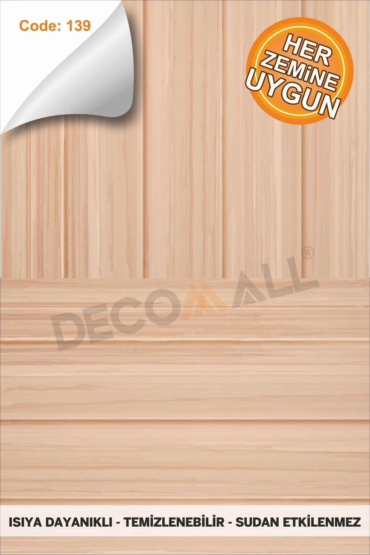 Suya Dayanıklı 100 x 100cm Mutfak Banyo Zemin Mermer Mobilya Fayans Yapışkanlı Folyo Kaplama Code139
