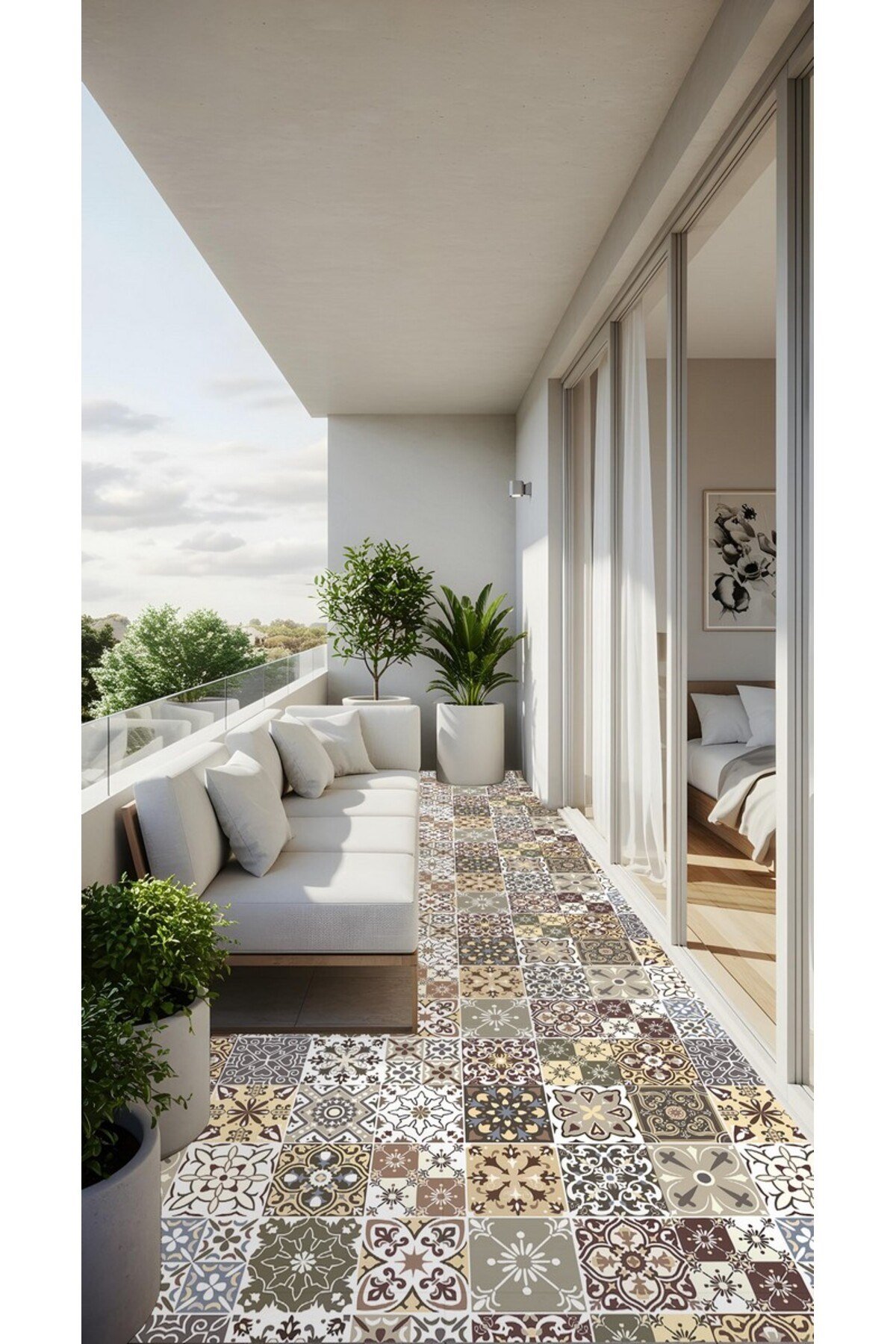 Suya Dayanıklı 100 x 100cm Mutfak Banyo Zemin Mermera Fayans Yapışkanlı Folyo (LAMİNASYONLU)Code163