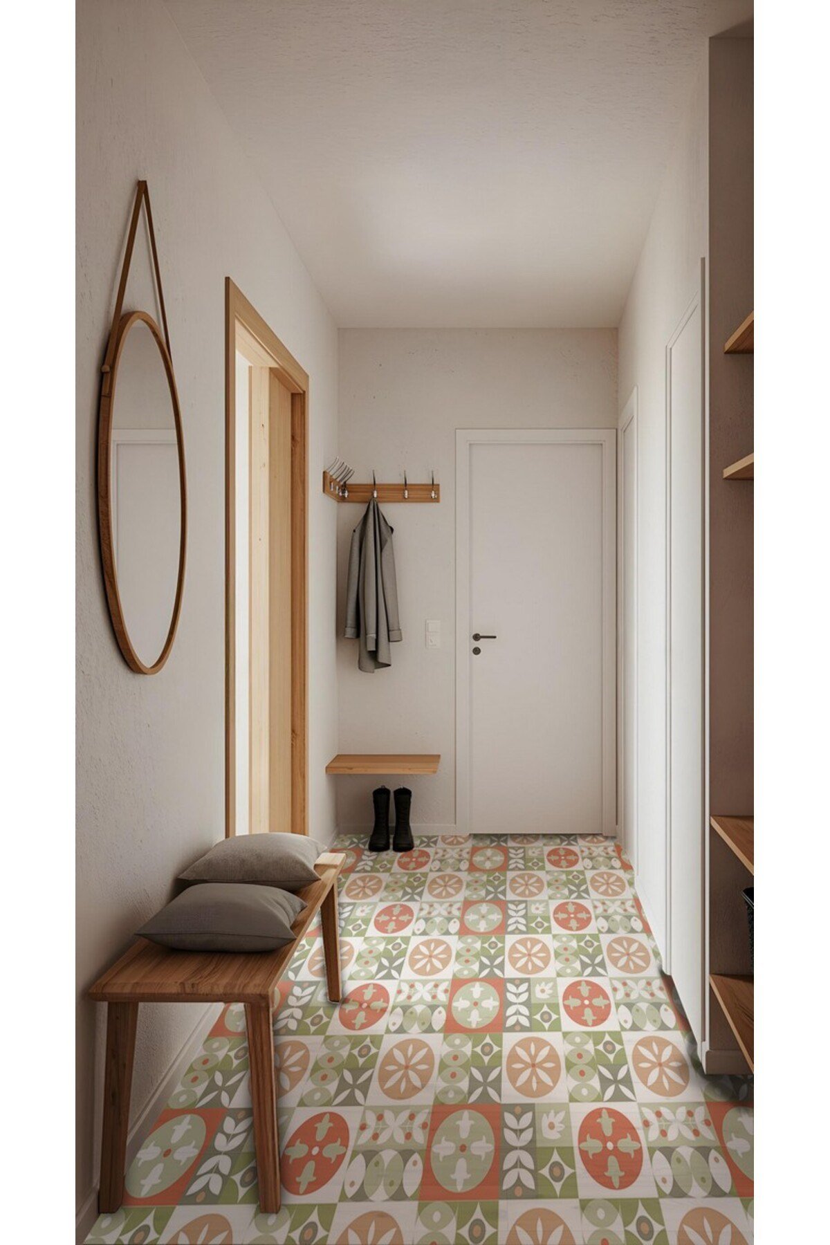 Suya Dayanıklı 100 x 100cm Mutfak Banyo Zemin Mermer Mobilya Fayans Yapışkanlı Folyo Kaplama Code145