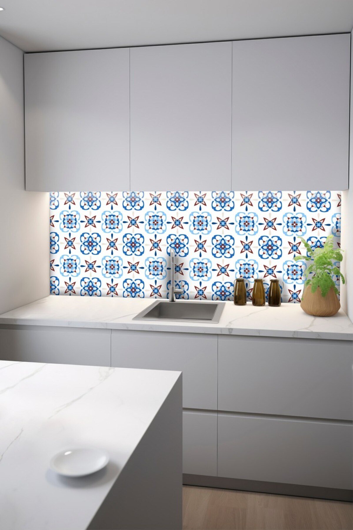 Suya Dayanıklı 100X100 CM Mutfak Banyo Zemin Mermer Mobilya Fayans Yapışkanlı Folyo Kaplama CODE 172