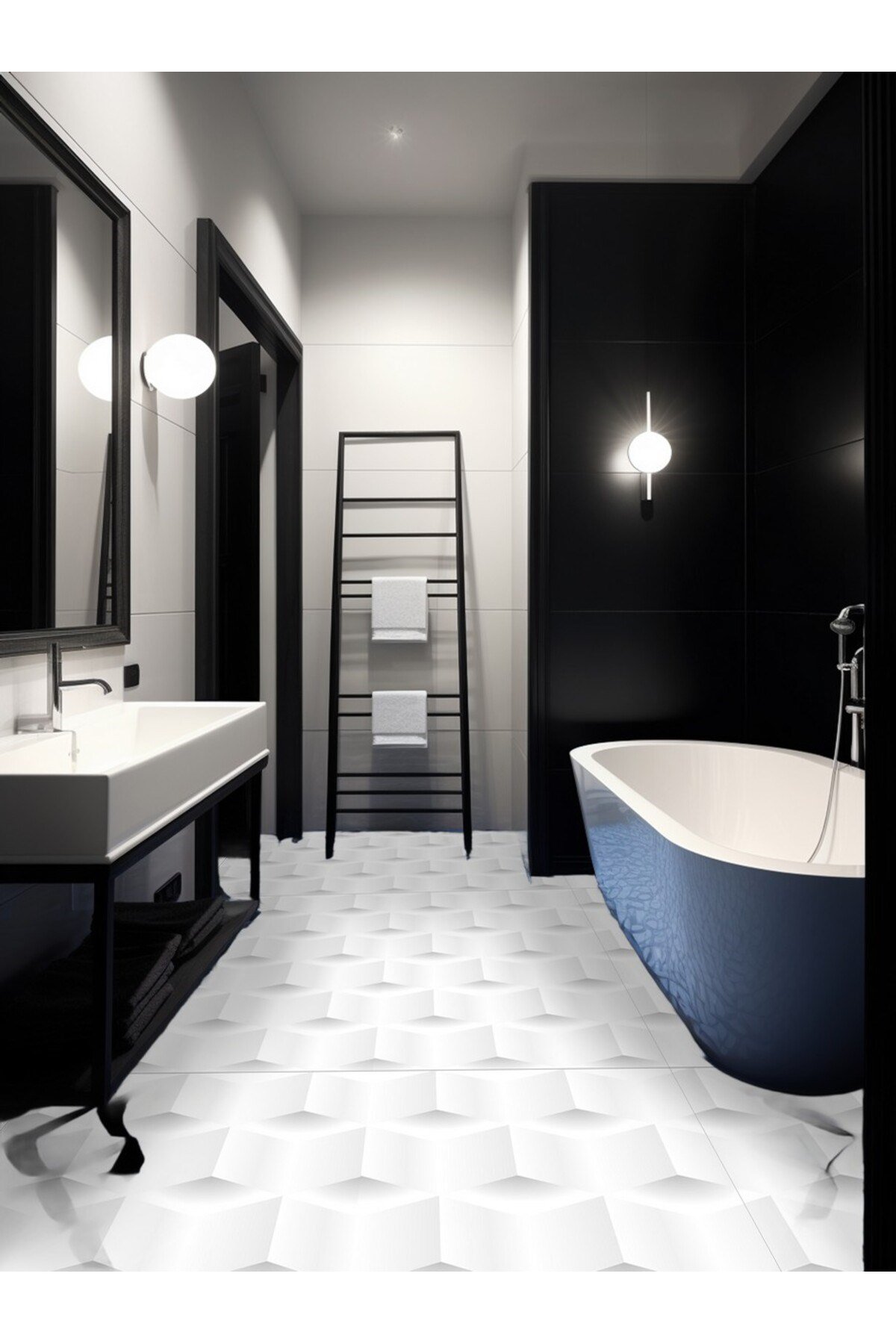 Suya Dayanıklı 100X100 CM Mutfak Banyo Zemin Mermer Mobilya Fayans Yapışkanlı Folyo Kaplama CODE 166