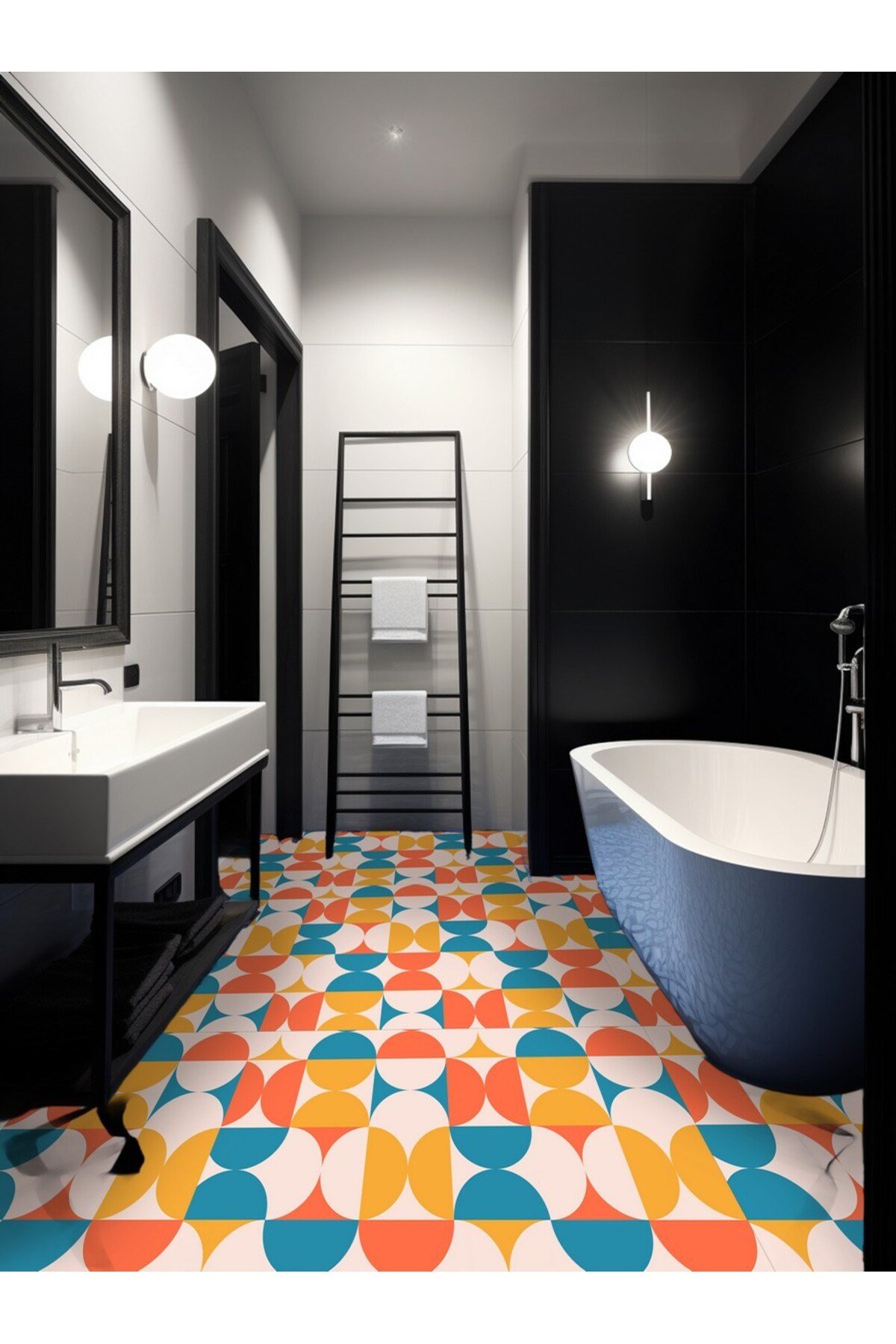 Suya Dayanıklı 100X100 CM Mutfak Banyo Zemin Mermer Mobilya Fayans Yapışkanlı Folyo Kaplama CODE 182