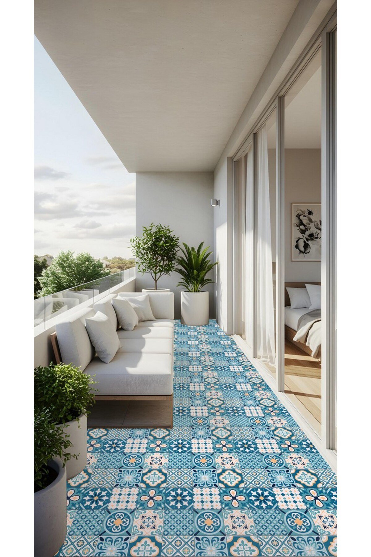 Suya Dayanıklı 100x100 Cm Mutfak Banyo Zemin Mermer Fayans Yapışkanlı Folyo (LAMİNASYONLU) Code 171
