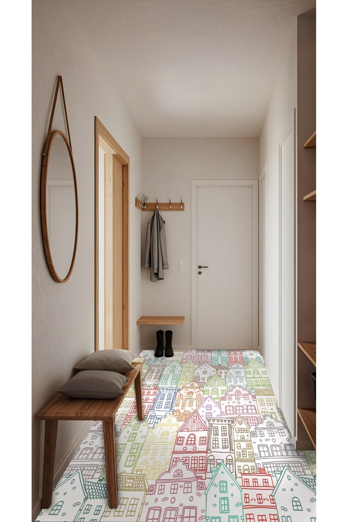 Suya Dayanıklı 50X100 CM Mutfak Banyo Zemin Mermer Fayans Yapışkanlı Folyo (LAMİNASYONLU) CODE 183