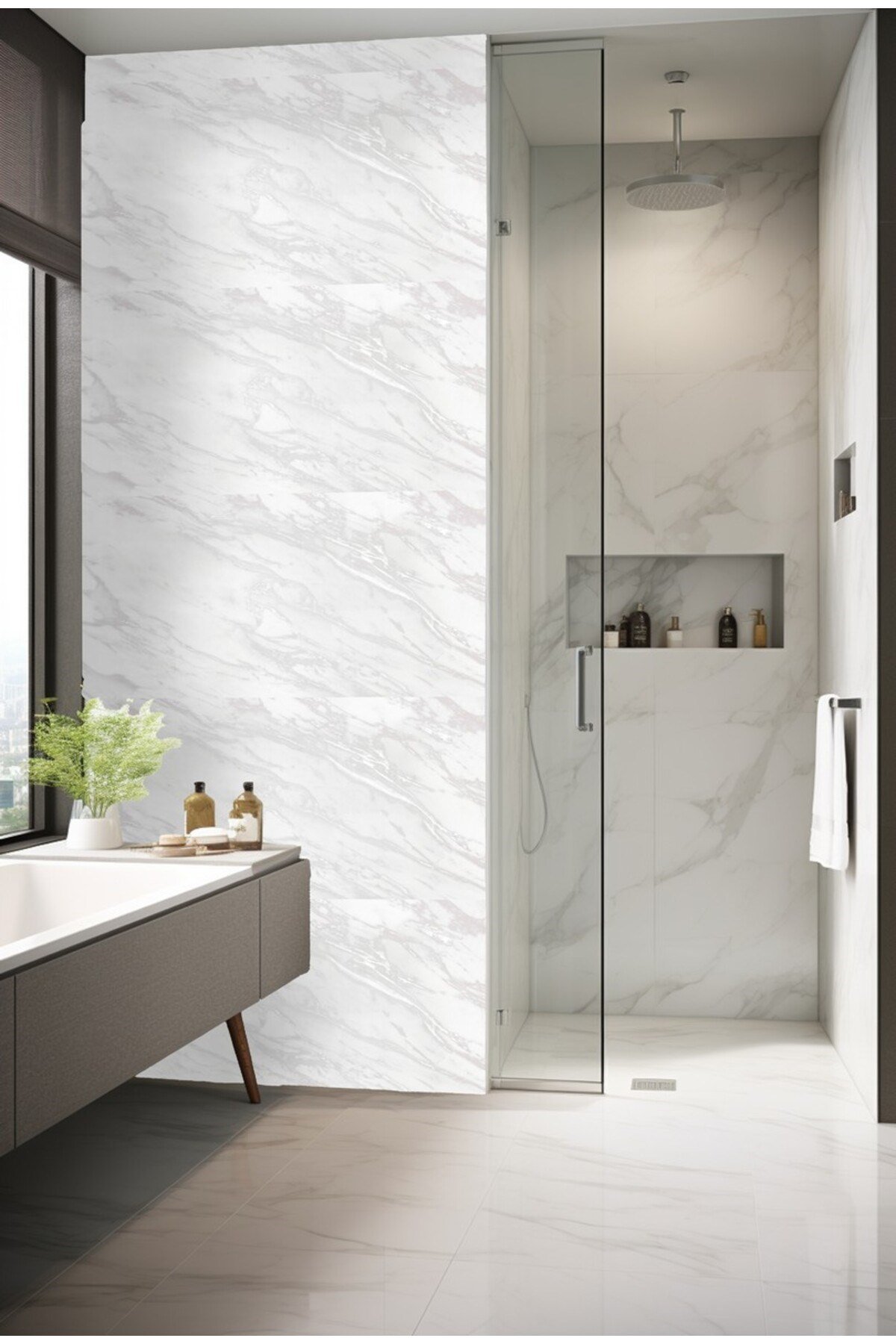 Suya Dayanıklı 50X100 CM Mutfak Banyo Zemin Mermer Mobilya Fayans Yapışkanlı Folyo Kaplama CODE 168