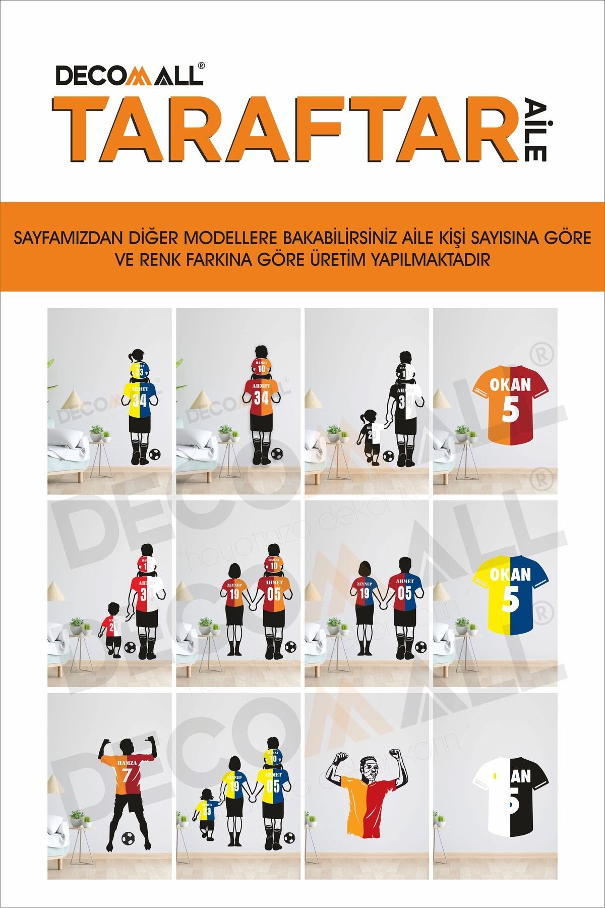TT14 TARAFTAR AİLE TABLOSU PLEKSİ ULTRA LÜX TAKIM TABLO DEKORASYON TABLO AİLE
