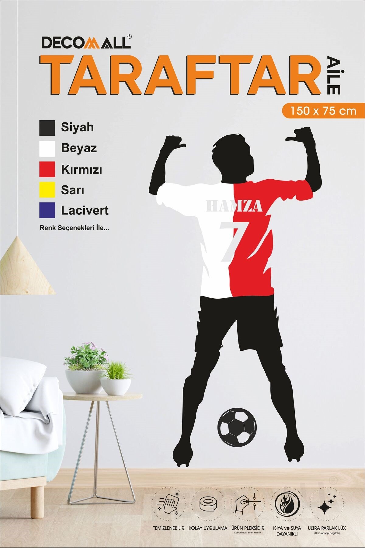 TT17 TARAFTAR TABLOSU PLEKSİ ULTRA LÜX TAKIM TABLO DEKORASYON TABLO ÇOCUK TABLO FUTFOL