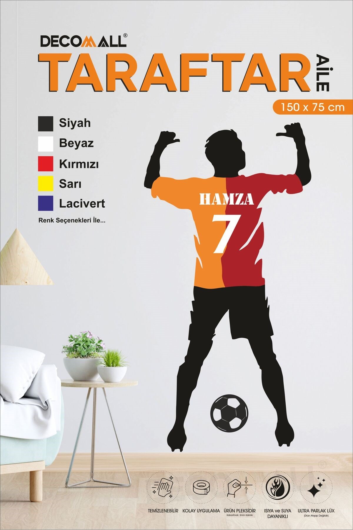 TT17 TARAFTAR TABLOSU PLEKSİ ULTRA LÜX TAKIM TABLO DEKORASYON TABLO ÇOCUK TABLO FUTFOL