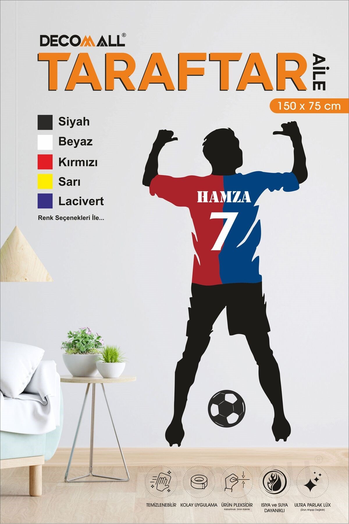 TT17 TARAFTAR TABLOSU PLEKSİ ULTRA LÜX TAKIM TABLO DEKORASYON TABLO ÇOCUK TABLO FUTFOL