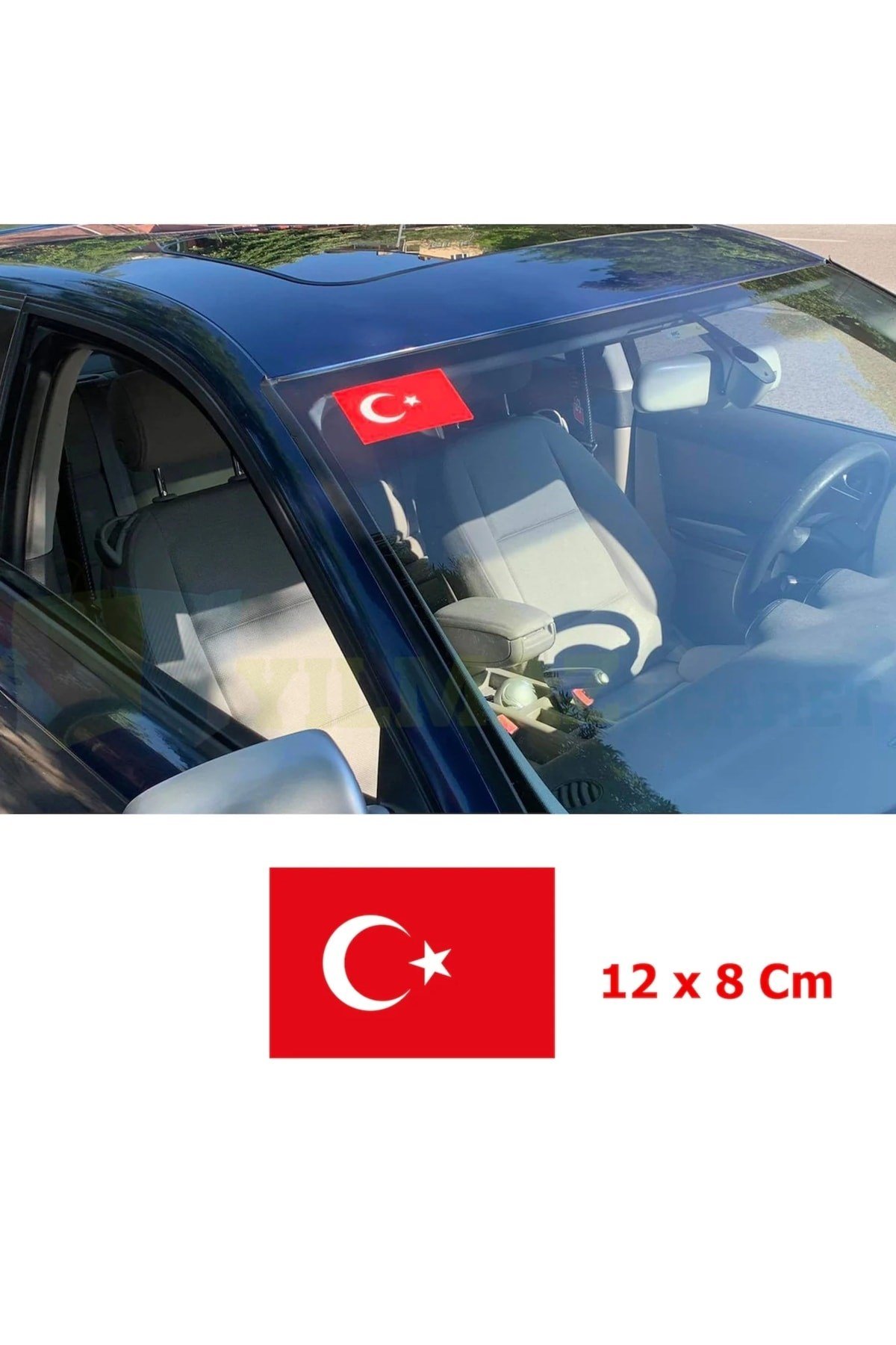 Türk Bayrağı Ön Cam Üst Köşe 12x8cm 1 Adet Bayrak Üst Cam Sticker