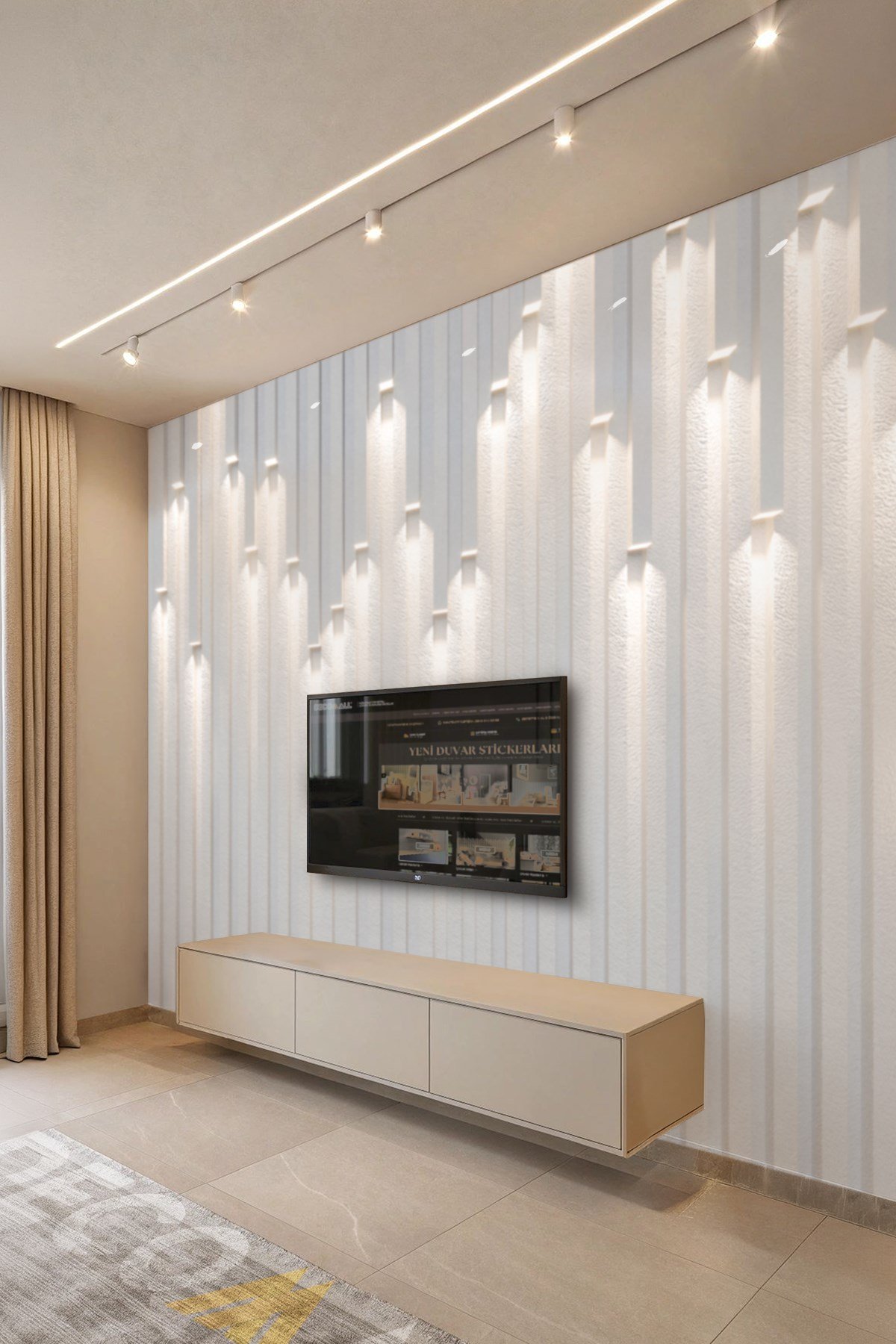 (TV-19) TV Arkası Duvar Kağıdı Tek Parça 3D Çita Mermer Görünümlü Salon Ofis Duvar Posteri