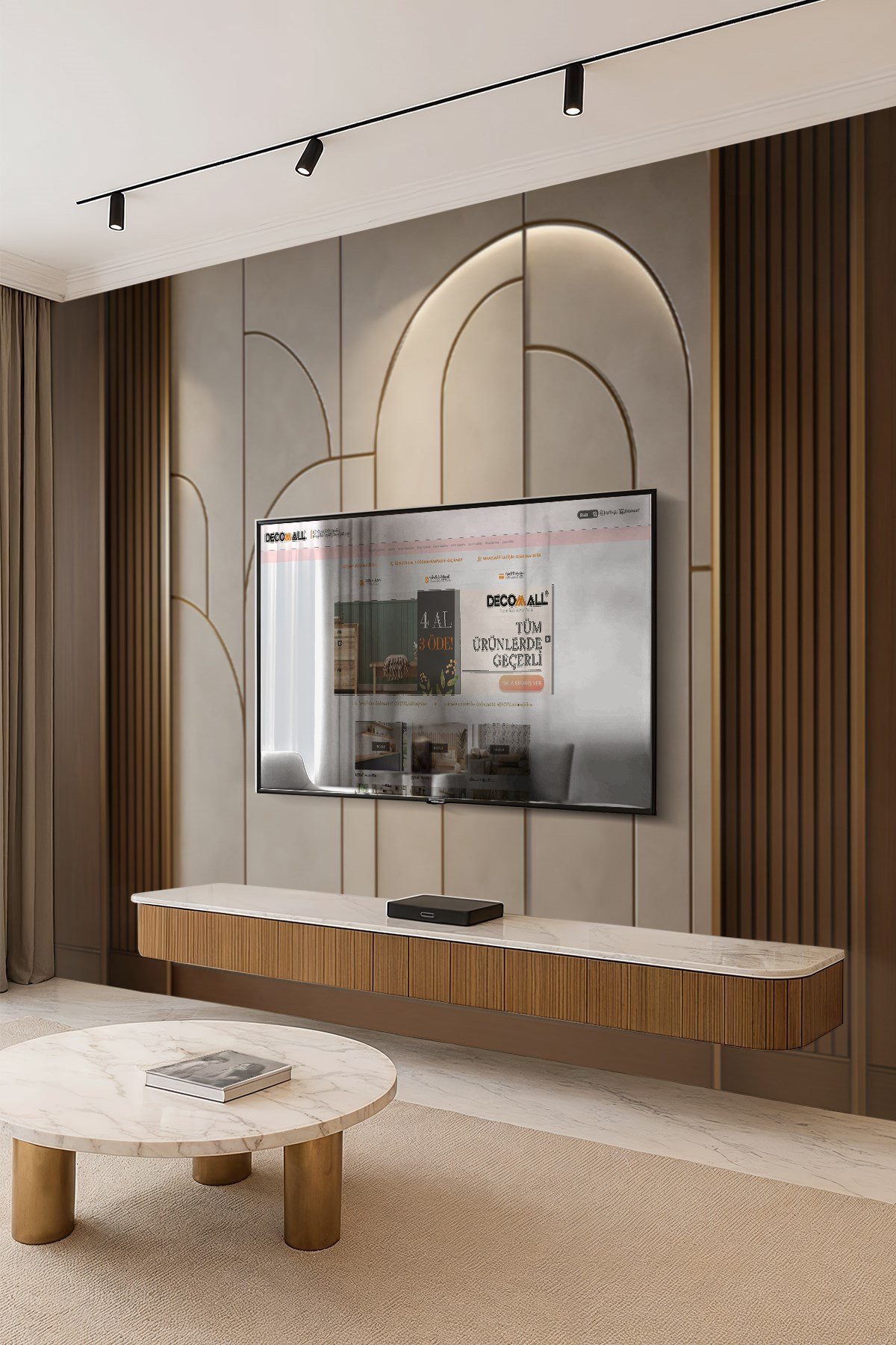(TV-20) TV Arkası Duvar Kağıdı Tek Parça 3D Çita Mermer Görünümlü Salon Ofis Duvar Posteri