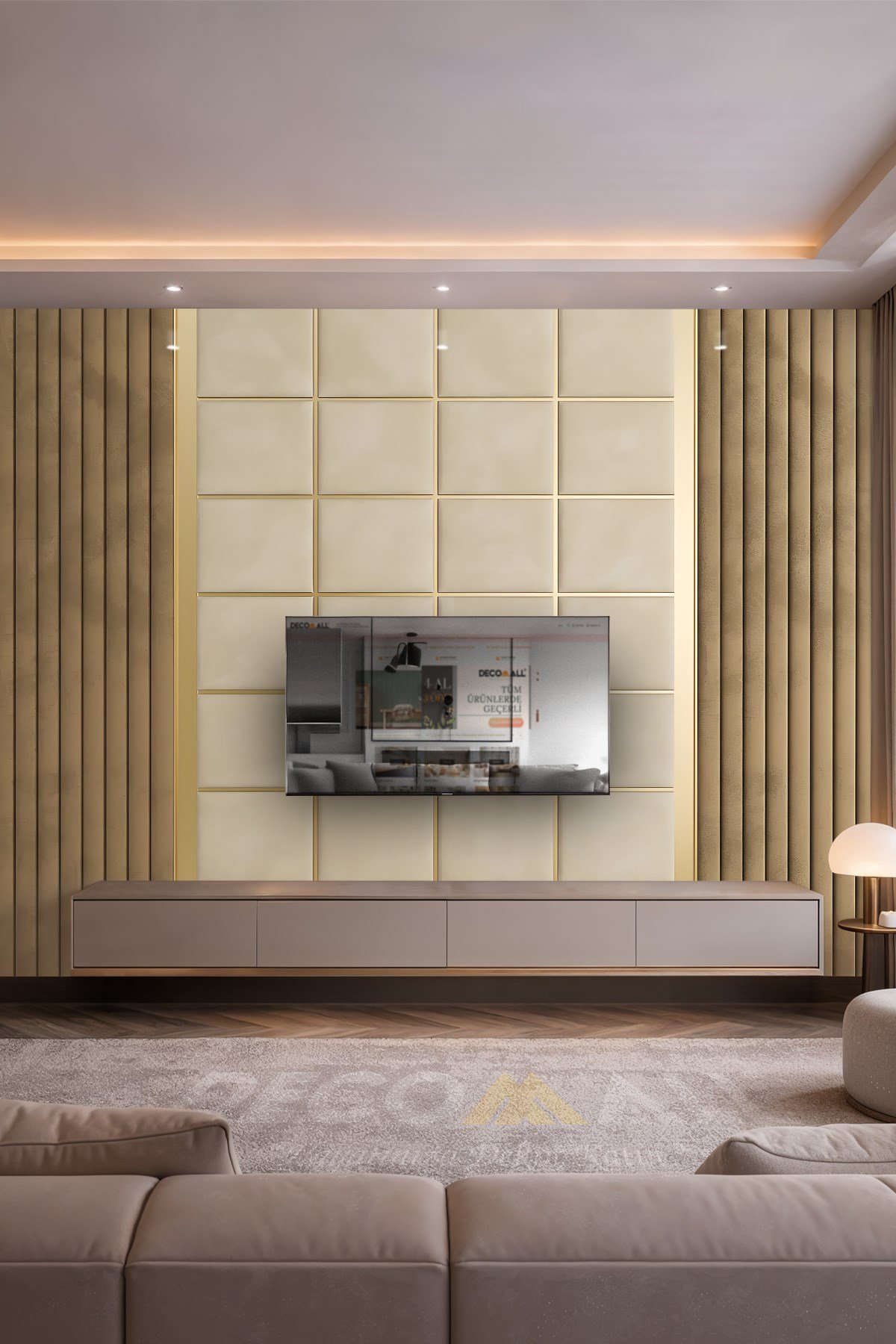 (TV-38) TV Arkası Duvar Kağıdı Tek Parça 3D Çita Mermer Görünümlü Salon Ofis Duvar Posteri