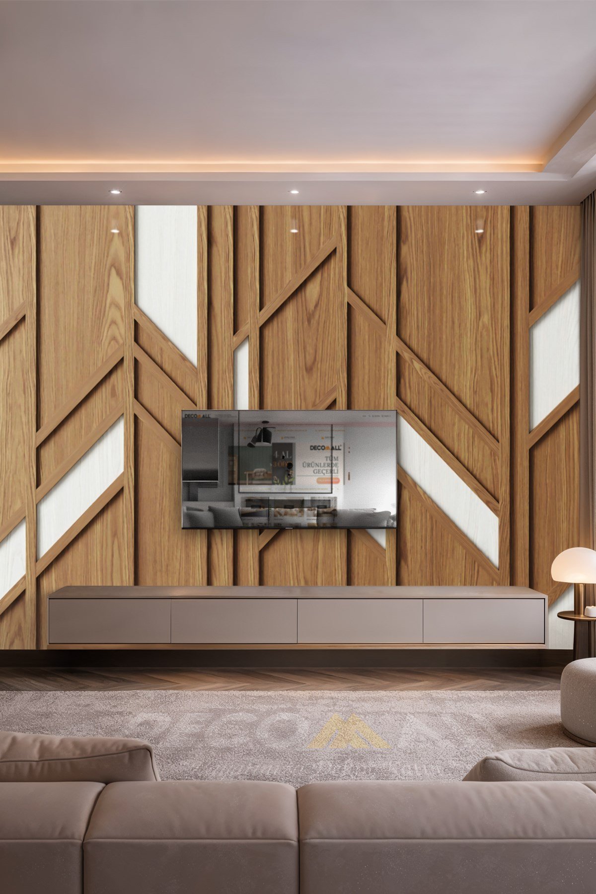 (TV-49) TV Arkası Duvar Kağıdı Tek Parça 3D Çita Mermer Görünümlü Salon Ofis Duvar Posteri