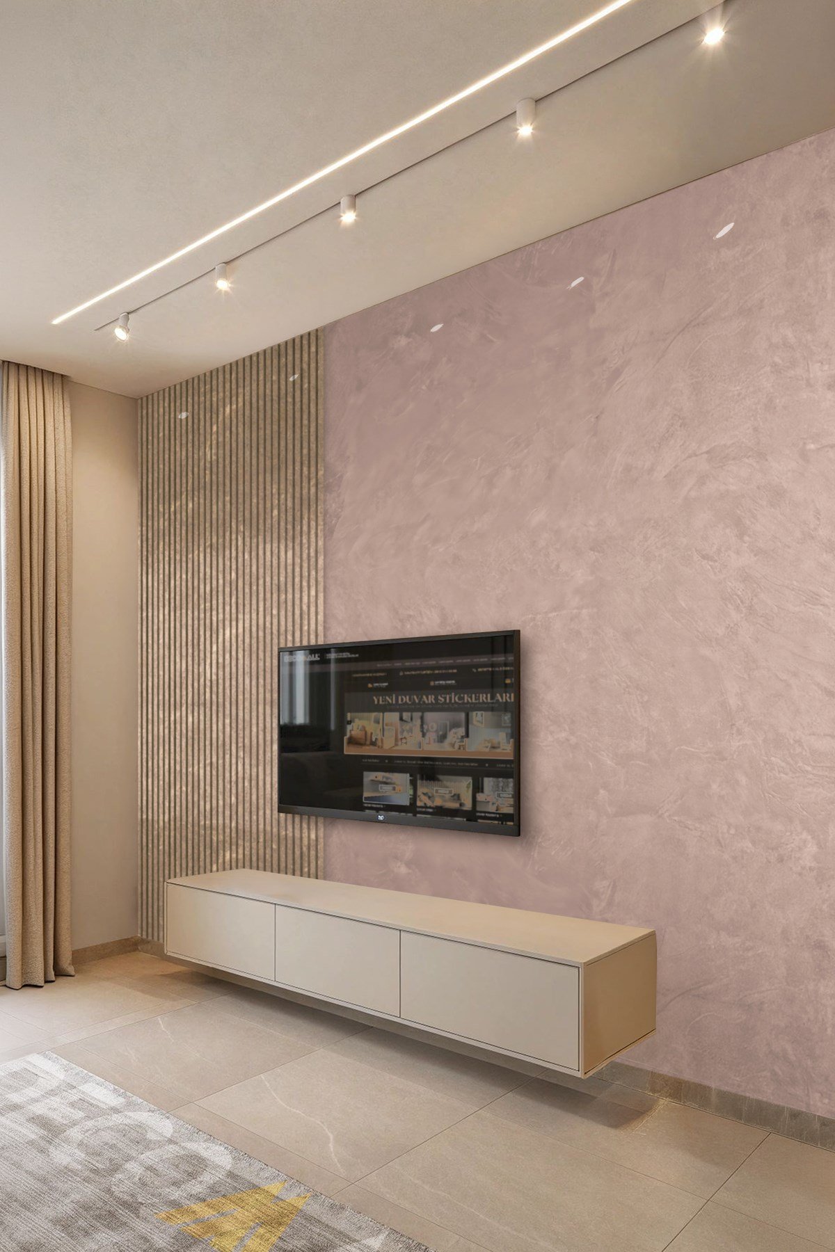 (TV-50) TV Arkası Duvar Kağıdı Tek Parça 3D Çita Mermer Görünümlü Salon Ofis Duvar Posteri