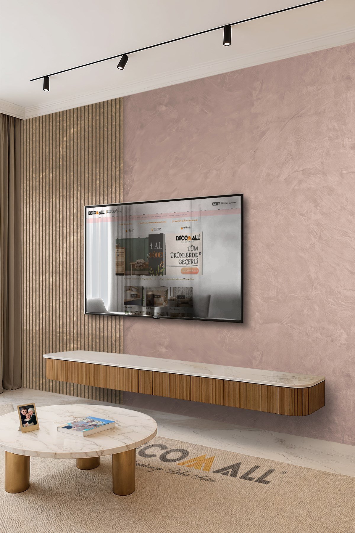 (TV-50) TV Arkası Duvar Kağıdı Tek Parça 3D Çita Mermer Görünümlü Salon Ofis Duvar Posteri