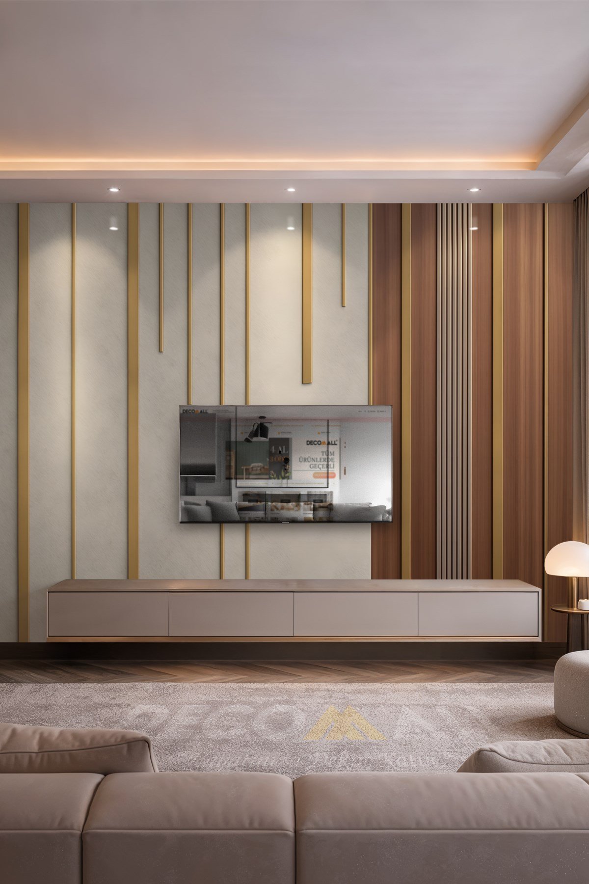 (TV-59) TV Arkası Duvar Kağıdı Tek Parça 3D Çita Mermer Görünümlü Salon Ofis Duvar Posteri