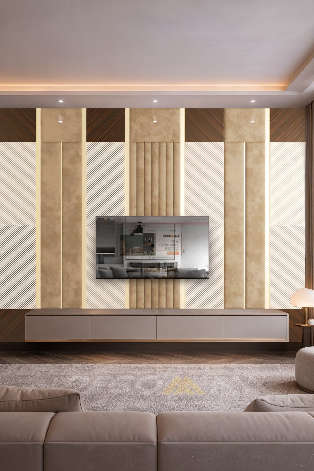 (TV-63) TV Arkası Duvar Kağıdı Tek Parça 3D Çita Mermer Görünümlü Salon Ofis Duvar Posteri
