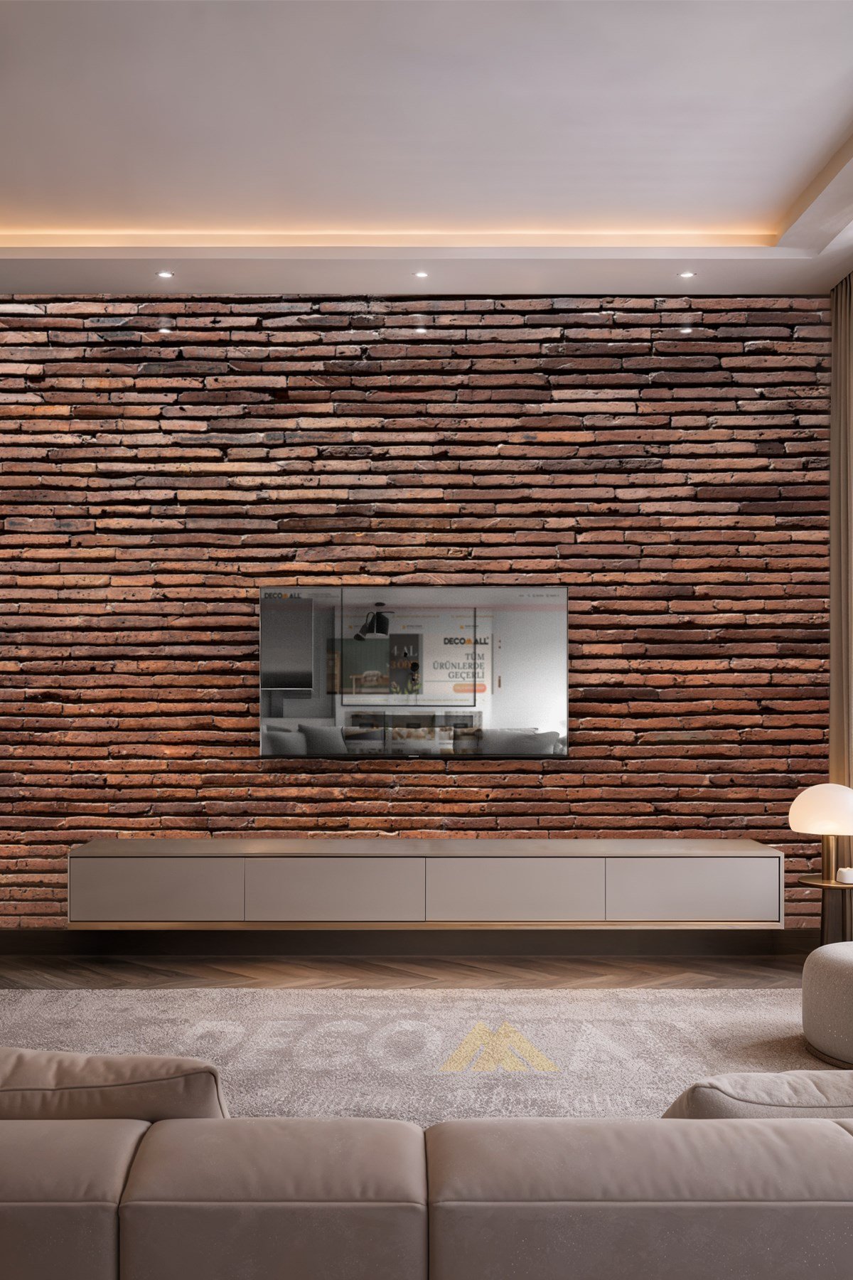 (TV-64) TV Arkası Duvar Kağıdı Tek Parça 3D Çita Mermer Görünümlü Salon Ofis Duvar Posteri