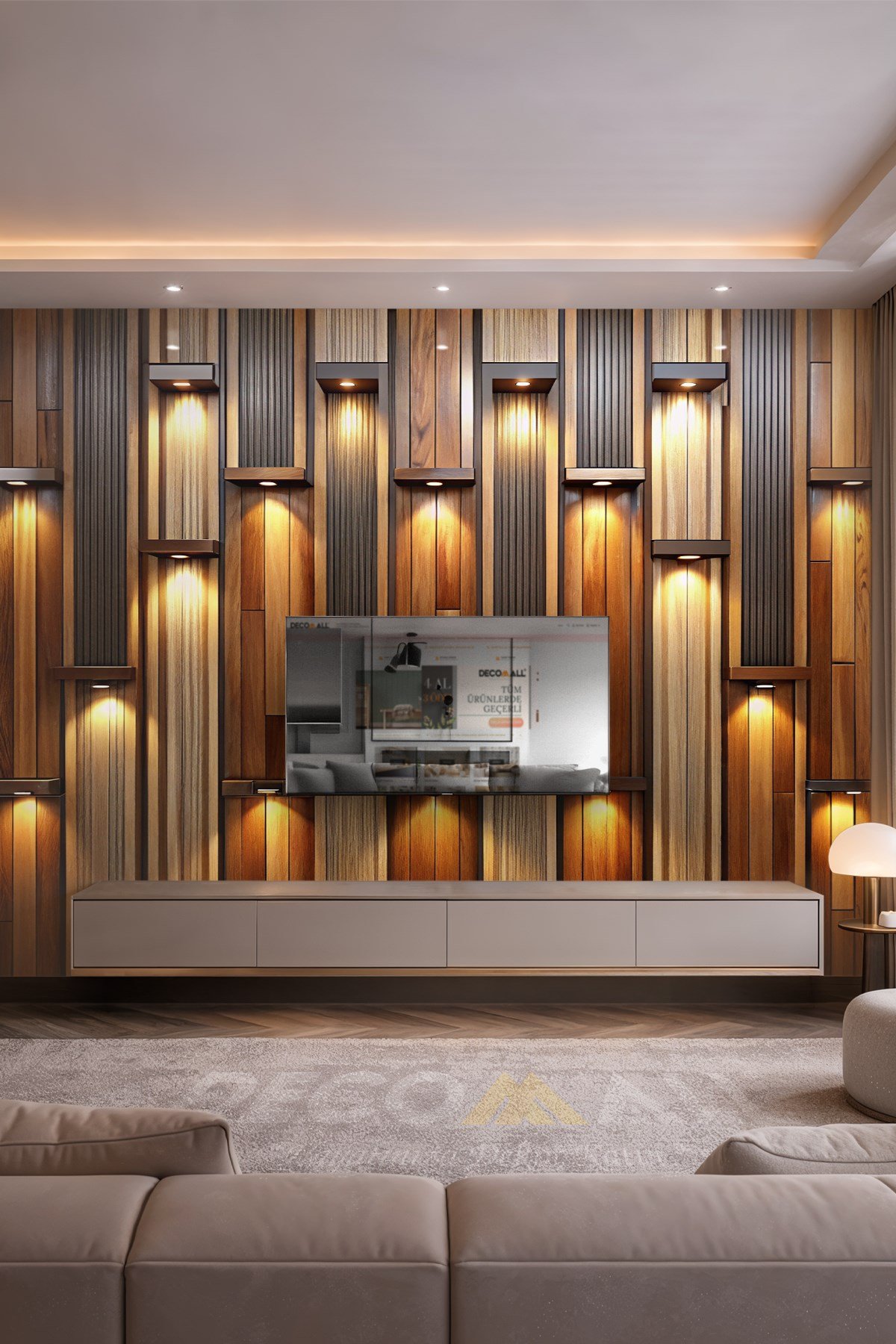 (TV-7) TV Arkası Duvar Kağıdı Tek Parça 3D Çita Mermer Görünümlü Salon Ofis Duvar Posteri
