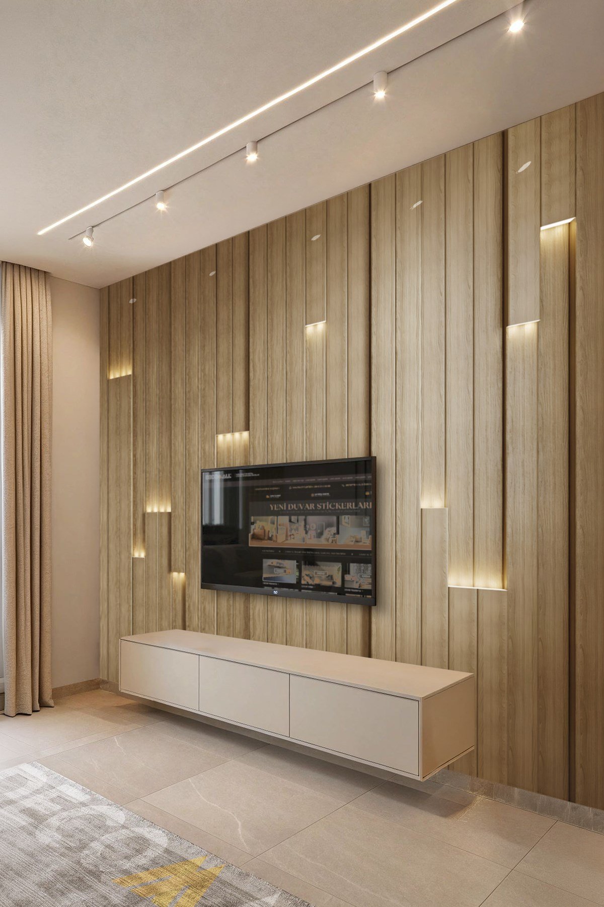 (TV-70) TV Arkası Duvar Kağıdı Tek Parça 3D Çita Mermer Görünümlü Salon Ofis Duvar Posteri