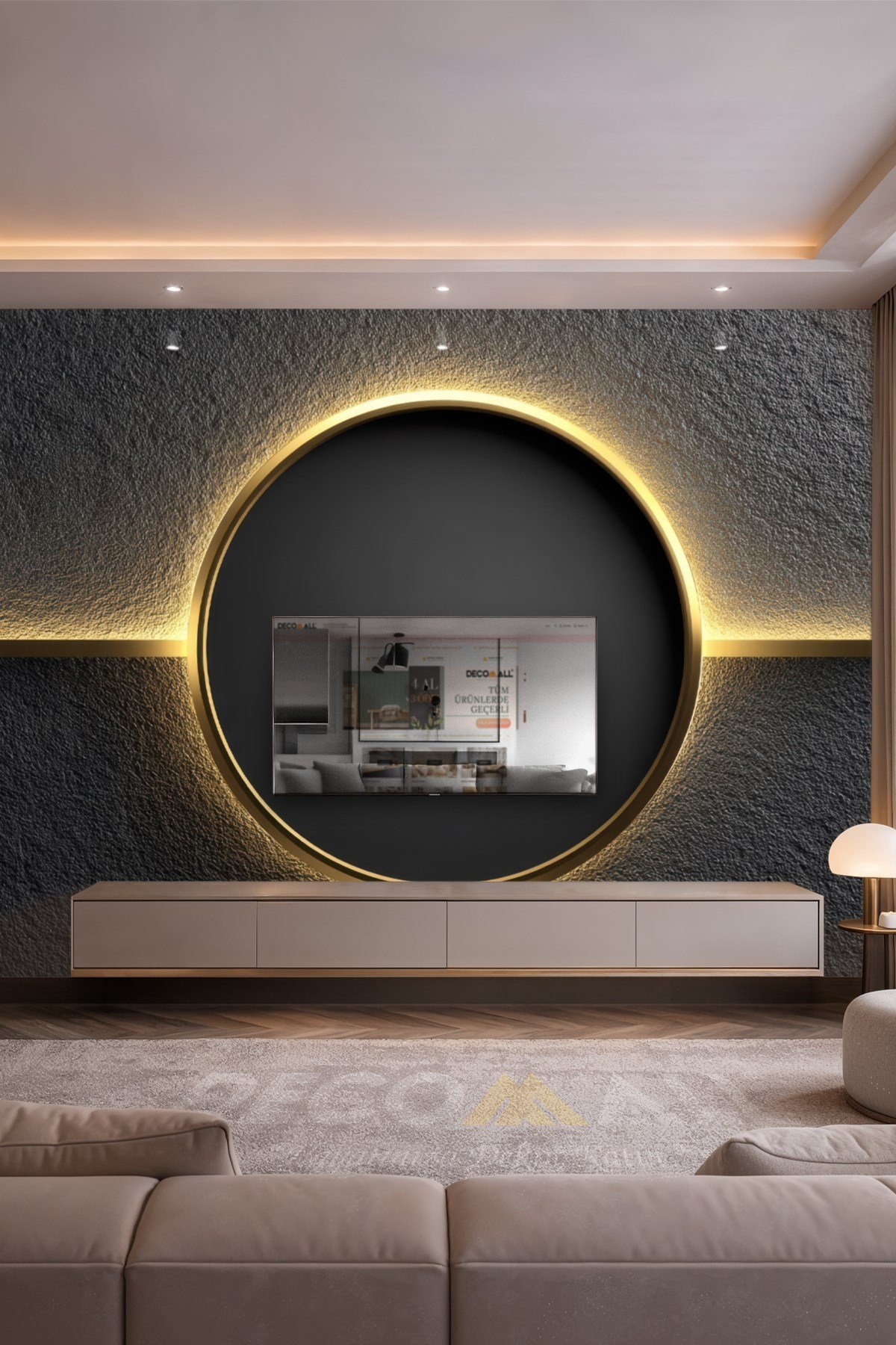 (TV-74) TV Arkası Duvar Kağıdı Tek Parça 3D Çita Mermer Görünümlü Salon Ofis Duvar Posteri