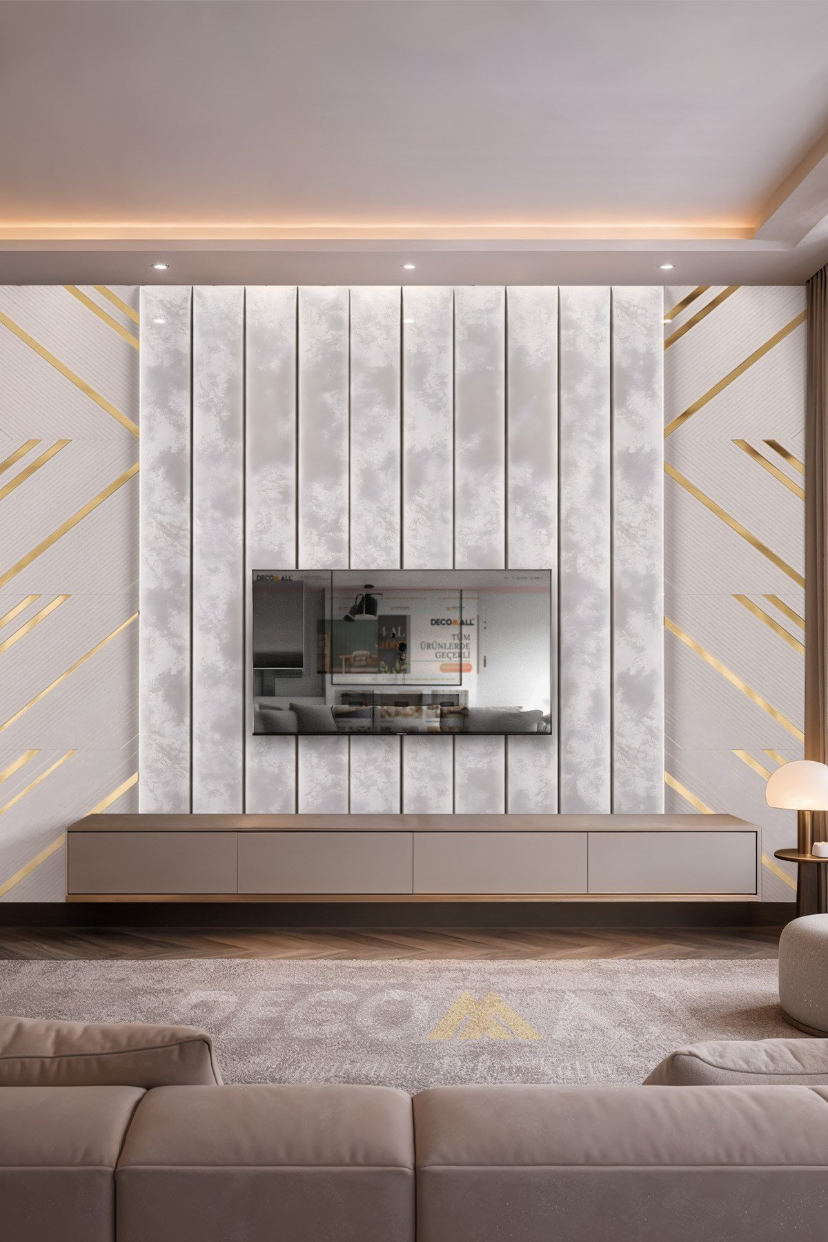 (TV-80) TV Arkası Duvar Kağıdı Tek Parça 3D Çita Mermer Görünümlü Salon Ofis Duvar Posteri