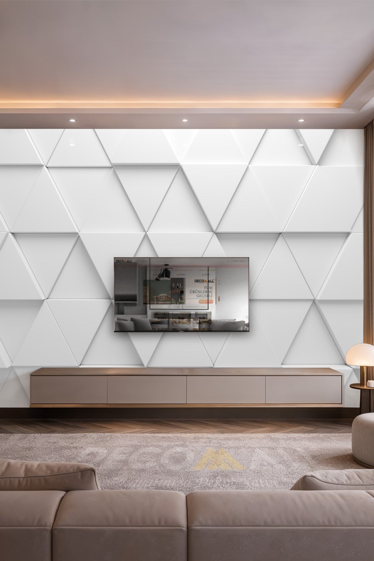(TV-81) TV Arkası Duvar Kağıdı Tek Parça 3D Çita Mermer Görünümlü Salon Ofis Duvar Posteri