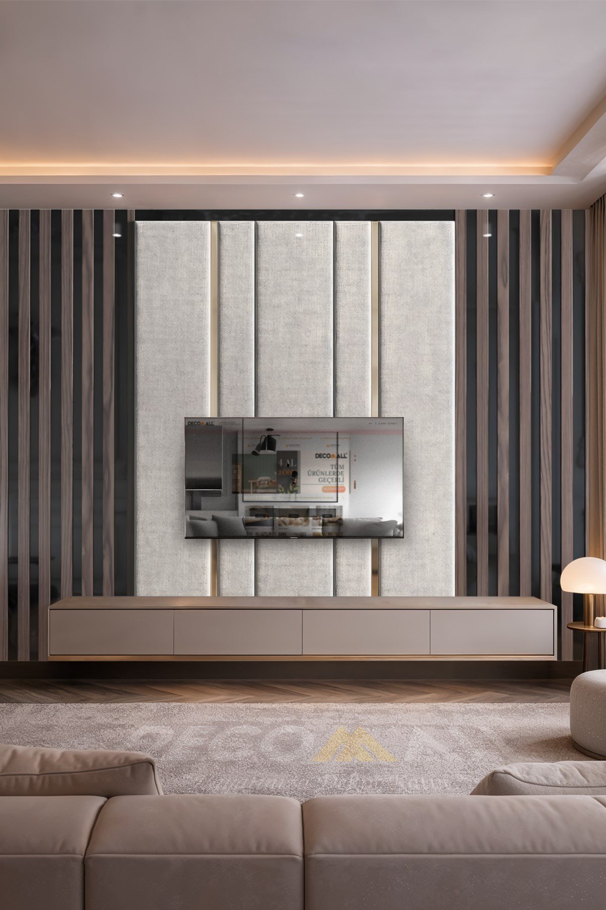 (TV-82) TV Arkası Duvar Kağıdı Tek Parça 3D Çita Mermer Görünümlü Salon Ofis Duvar Posteri