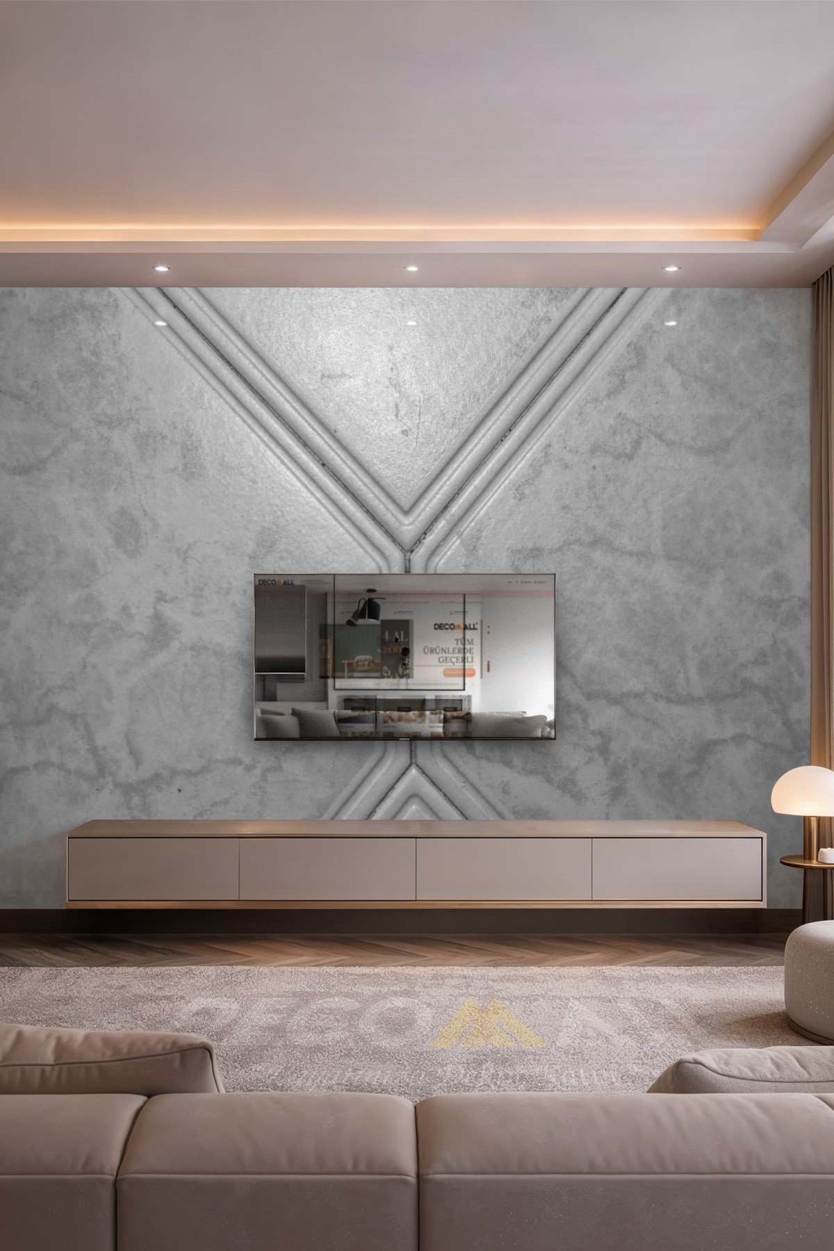(TV-88) TV Arkası Duvar Kağıdı Tek Parça 3D Çita Mermer Görünümlü Salon Ofis Duvar Posteri