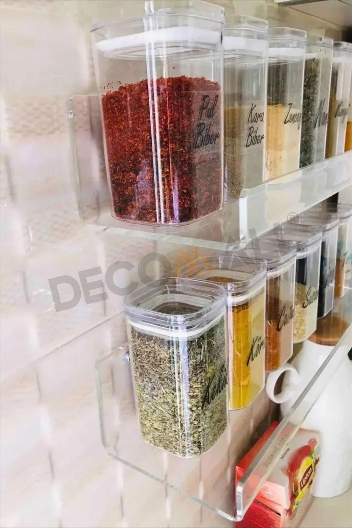 x2 Adet 10 x 10 cm Pleksi Hayalet Raf Duvar Banyo Baharatlık Düzenleyici Raf Çok Amaçlı