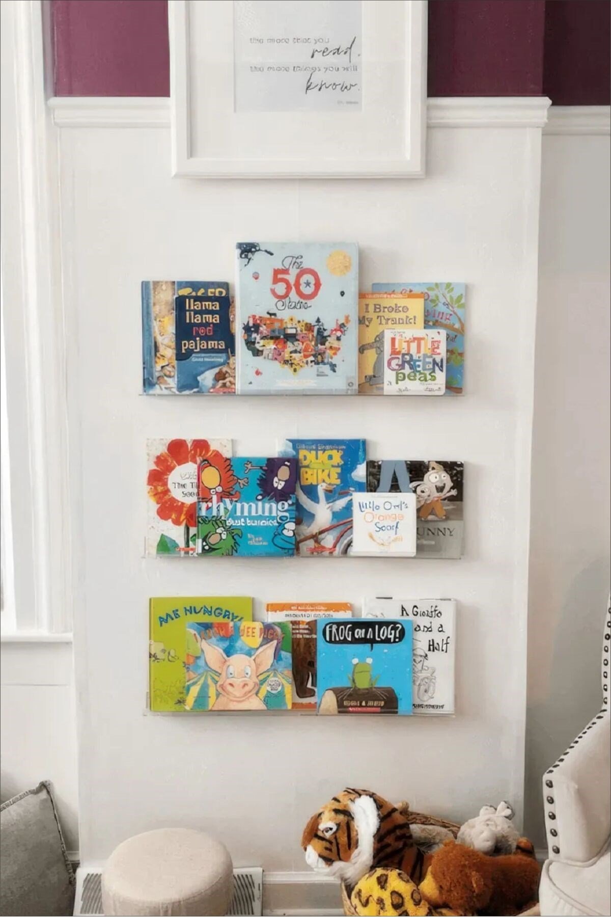 x3 Adet 50 x 5 cm Kitaplık Duvar Rafı Kitap Rafı Pleksi Hayalet Raf Duvar Düzenleyici
