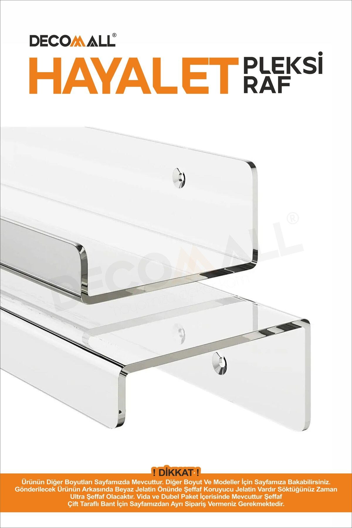 x4 Adet 50 x 10 cm Banyo Duvar Rafı Banyo Düzenleyici Hayalet Şeffaf Raf Duvar Rafı