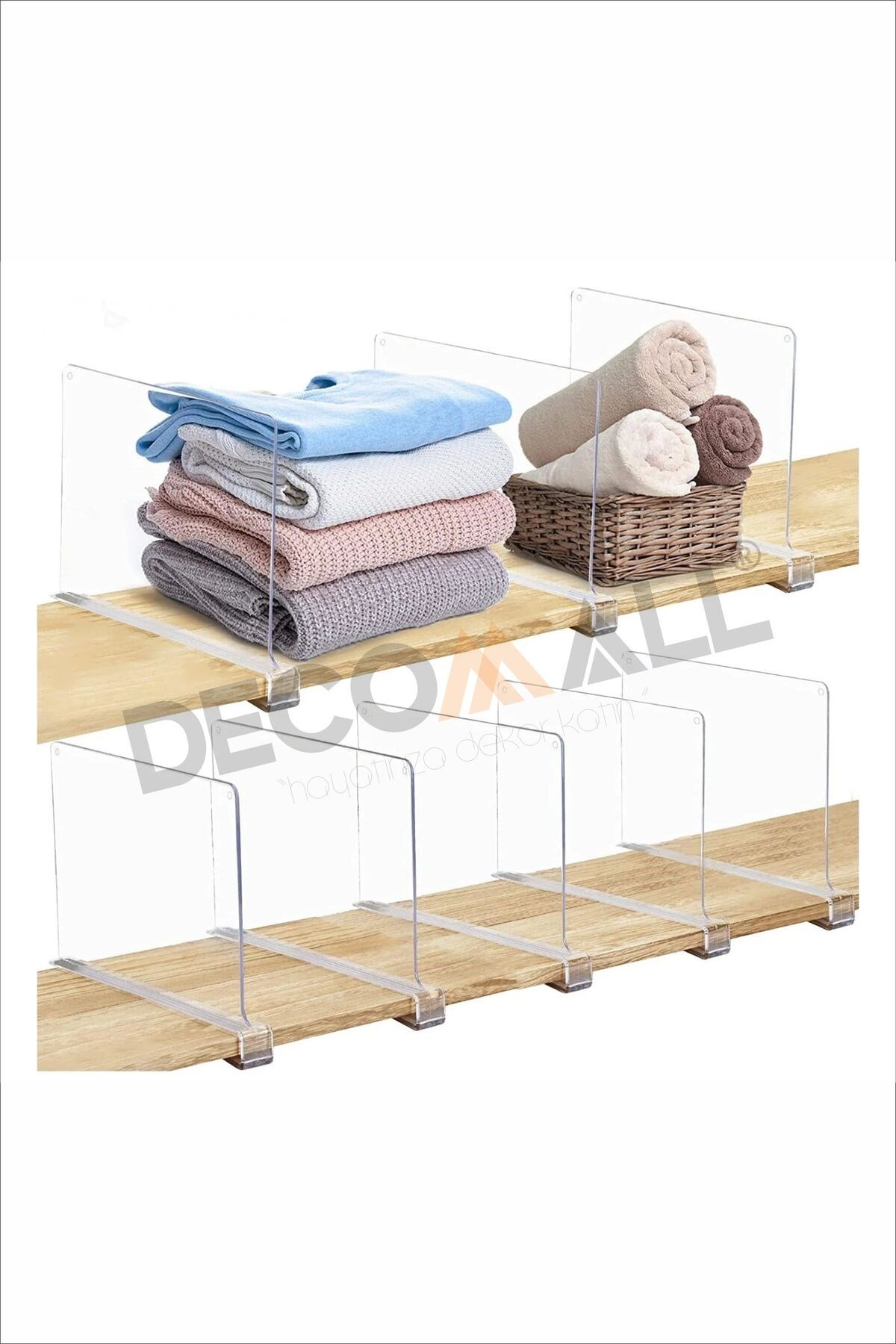x4 Adet Dolap Içi Düzenleyici, Raf Düzenleyici, Kıyafet Düzenleyici 30 x 25 cm