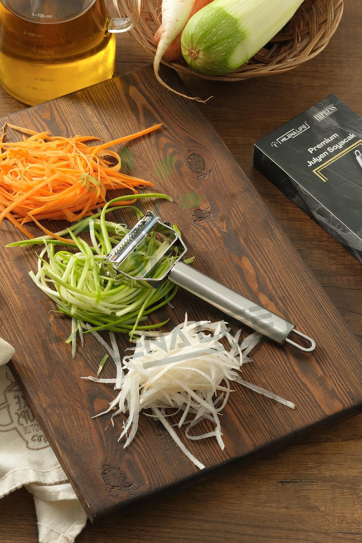 1. Kalite Pratik Paslanmaz Çelik Turbo Jülyen Meyve Sebze Soyucu Kesici Doğrayıcı Mutfak Gereçleri