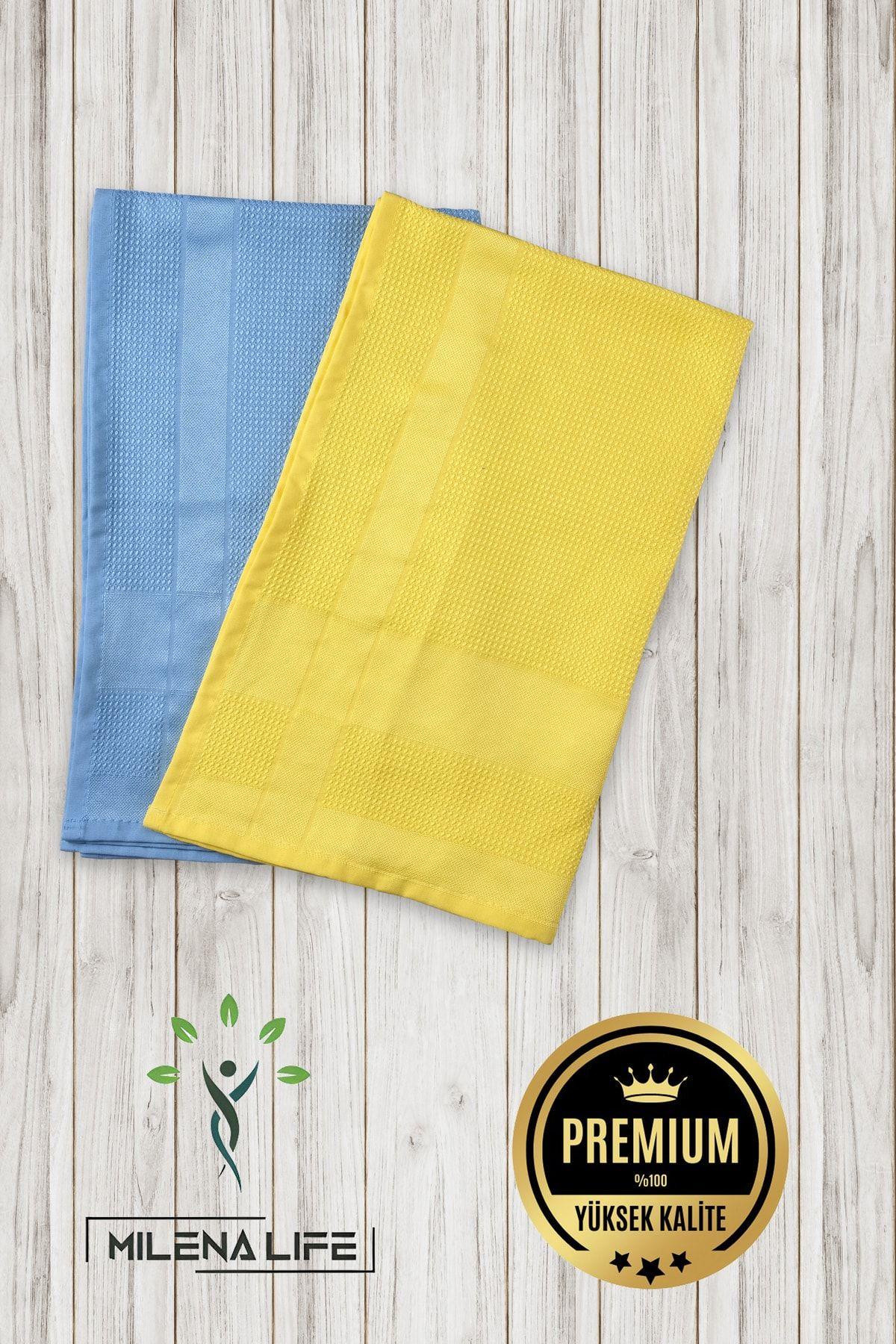 2'li Mikrofiber Temizlik Bezi Sihirli Bez Gramajlı Ve Büyük 42x68 Cm Mavi-sarı