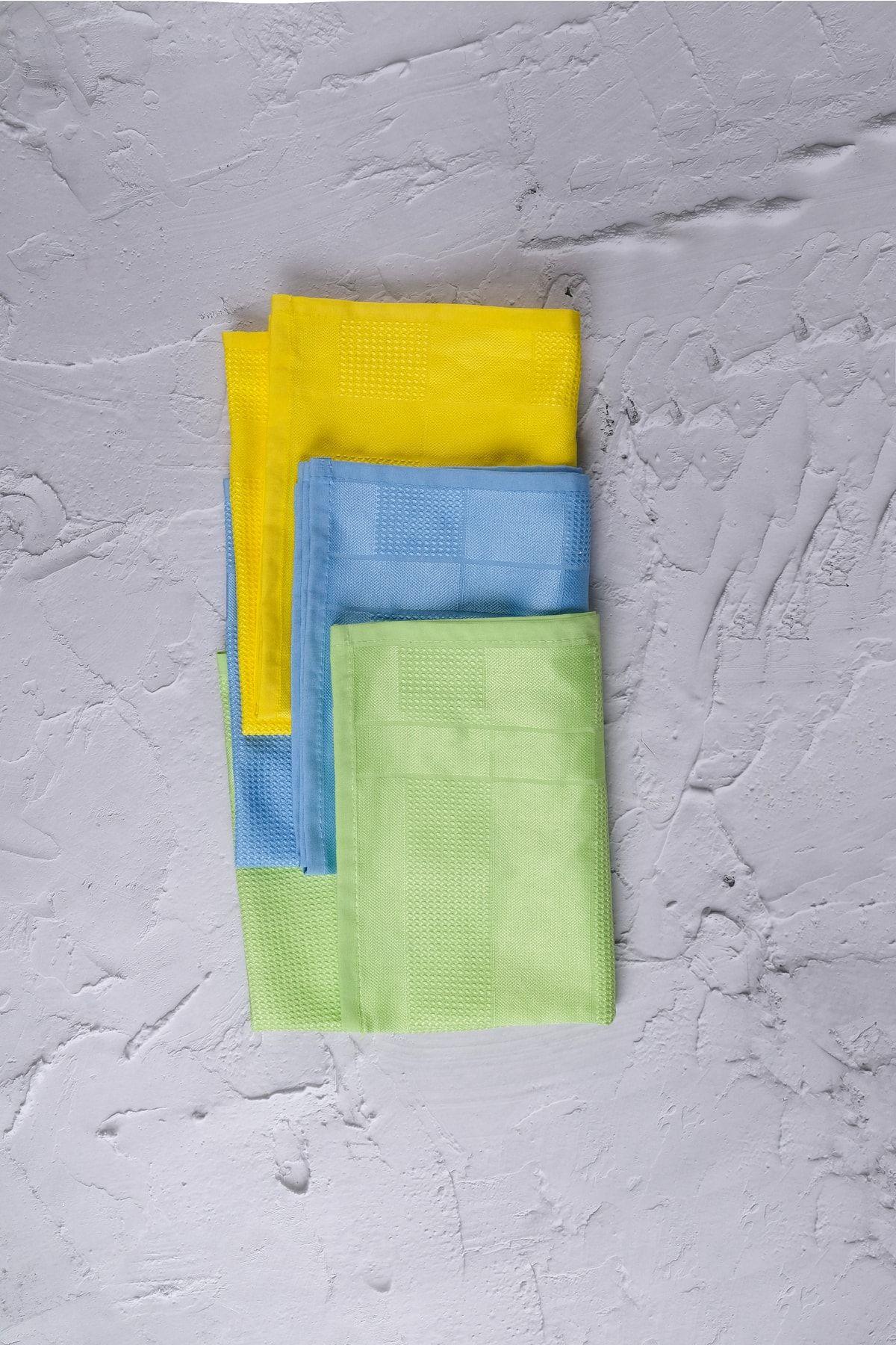 3'lü Mikrofiber Temizlik Bezi Sihirli Bez Gramajlı Ve Büyük 42x68 Cm Yeşil-mavi-sarı