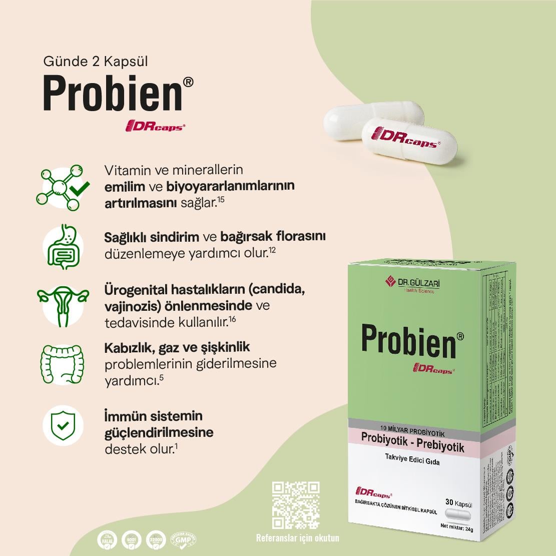 Probien Probiyotik ve Prebiyotik  DRcaps 30 Kapsül